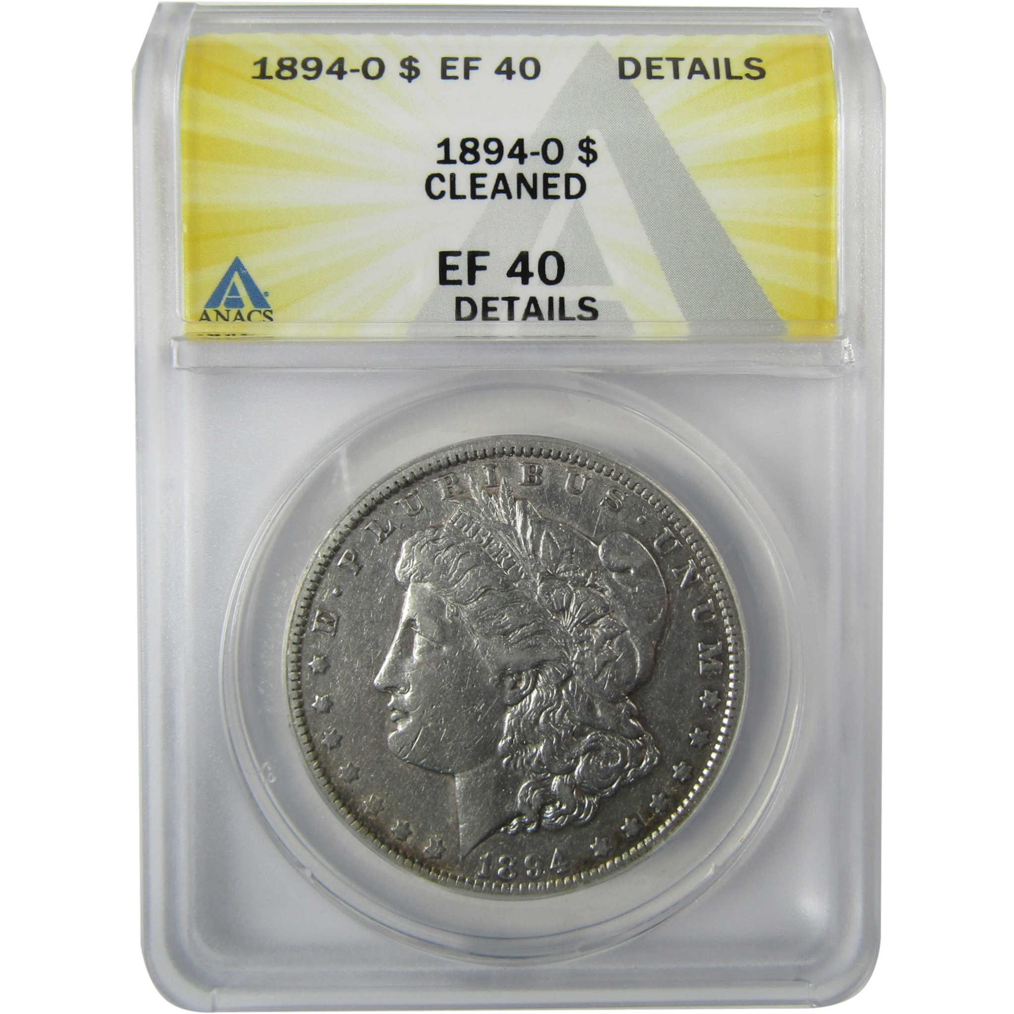 1894 O Morgan Silver Dollar EF 40 Details ANACS $1 CoinSKU:CP861 - Morgan coin - Morgan silver dollar - Morgan silver dollar for sale - Profile Coins & Collectibles
