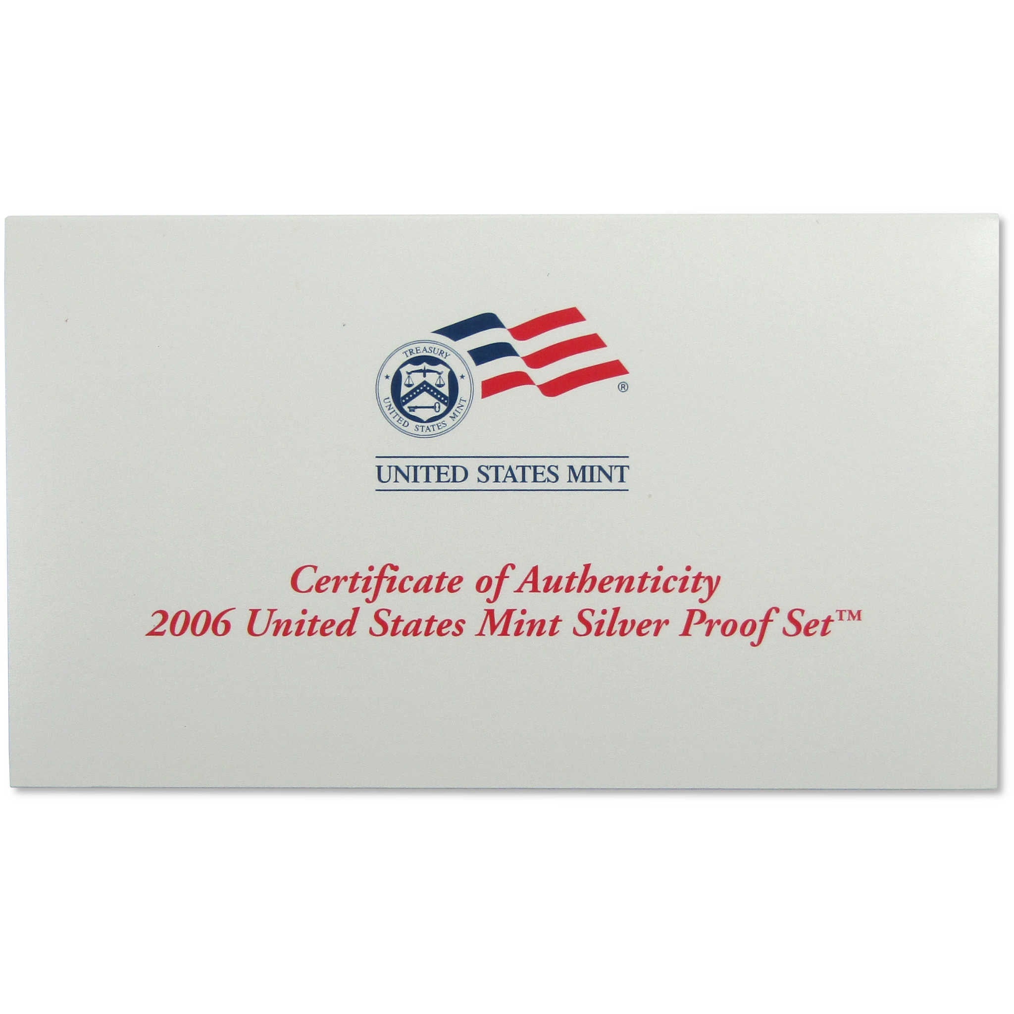 2006 Silver Proof Set U.S. Mint Original Government Packaging OGP COA
