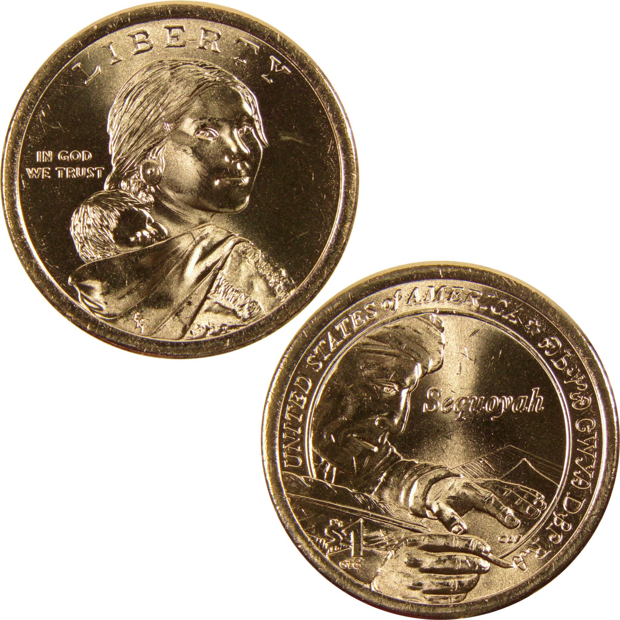 2017 D Sequoyah Native American Dollar BU Uncirculated $1 Coin