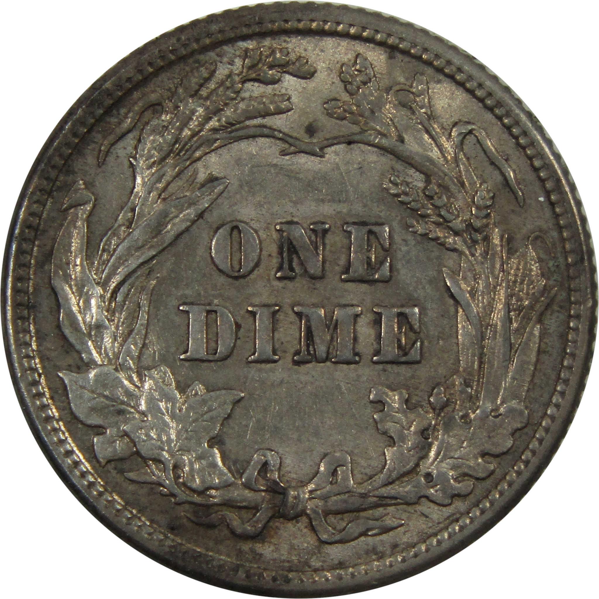 1913 Barber Dime AU About Uncirculated Details 90% Silver SKU:I4738