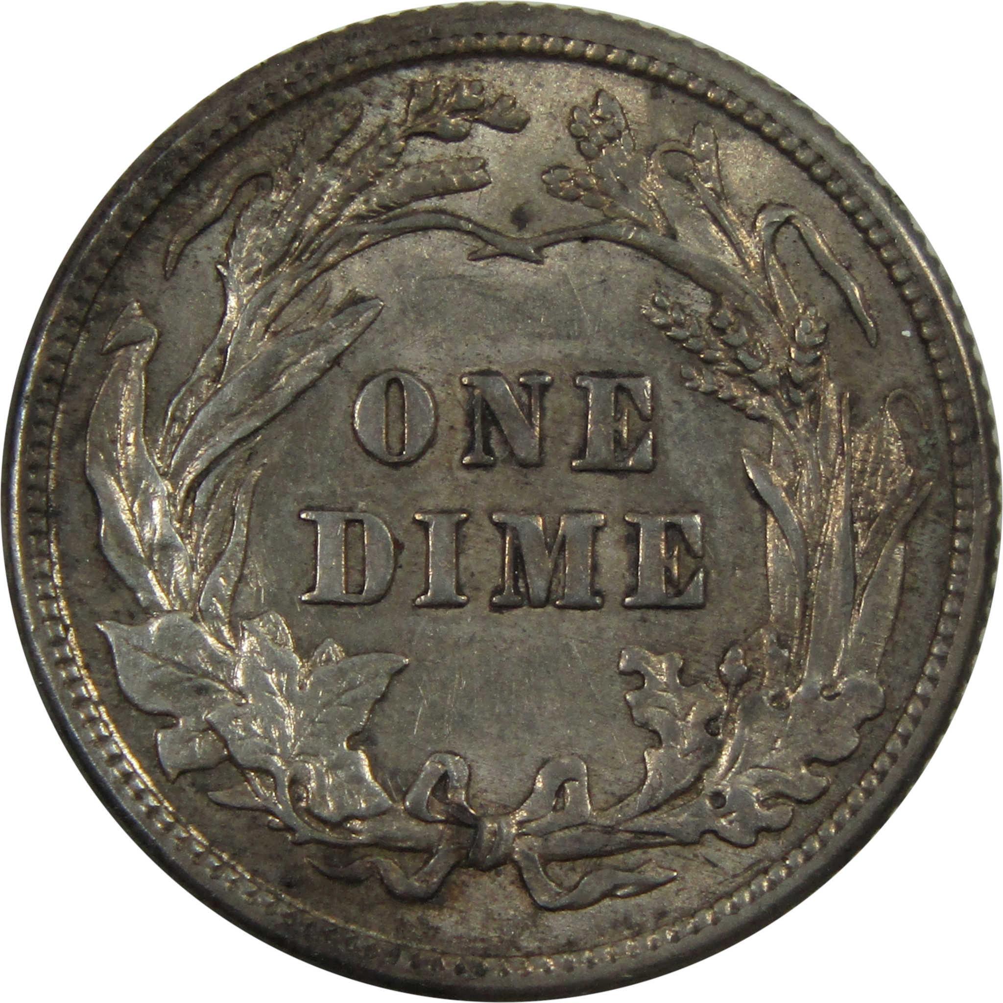 1913 Barber Dime AU About Uncirculated Details 90% Silver SKU:I4738