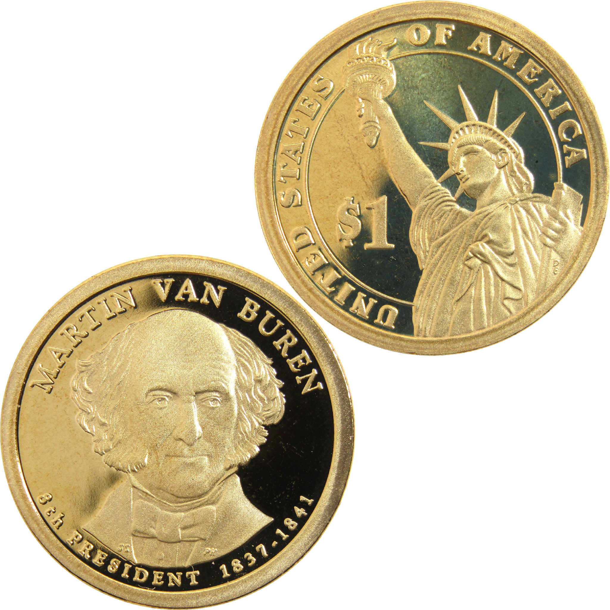 2008 S Martin Van Buren Presidential Dollar Choice Proof $1 Coin
