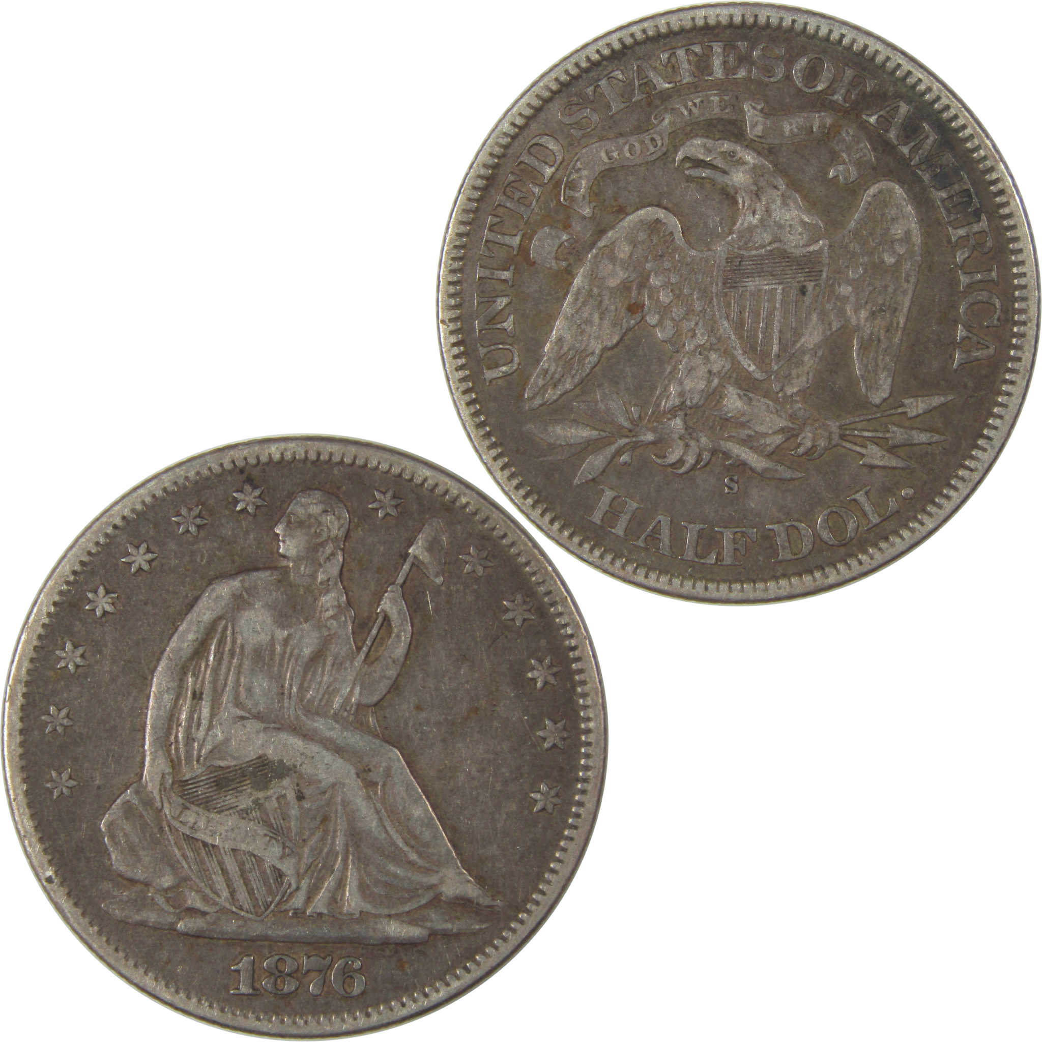 1876 S Seated Liberty Half Dollar VF Very Fine Silver SKU:I22711