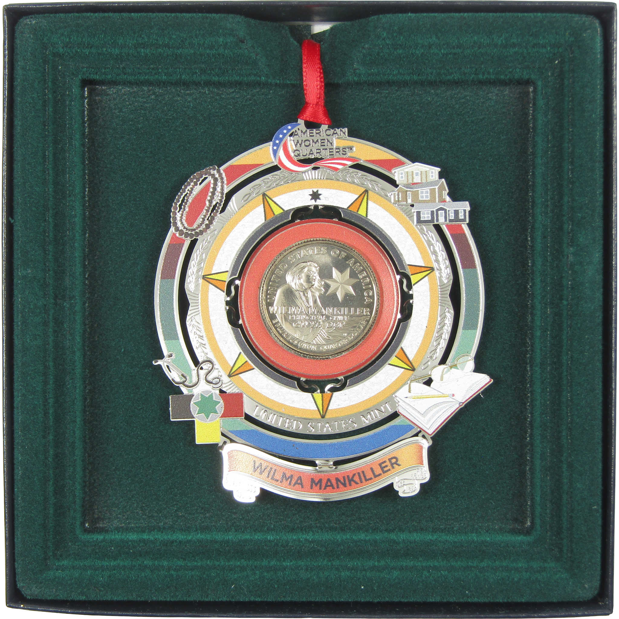 2022 Wilma Mankiller American Women Quarter Christmas Ornament OGP COA