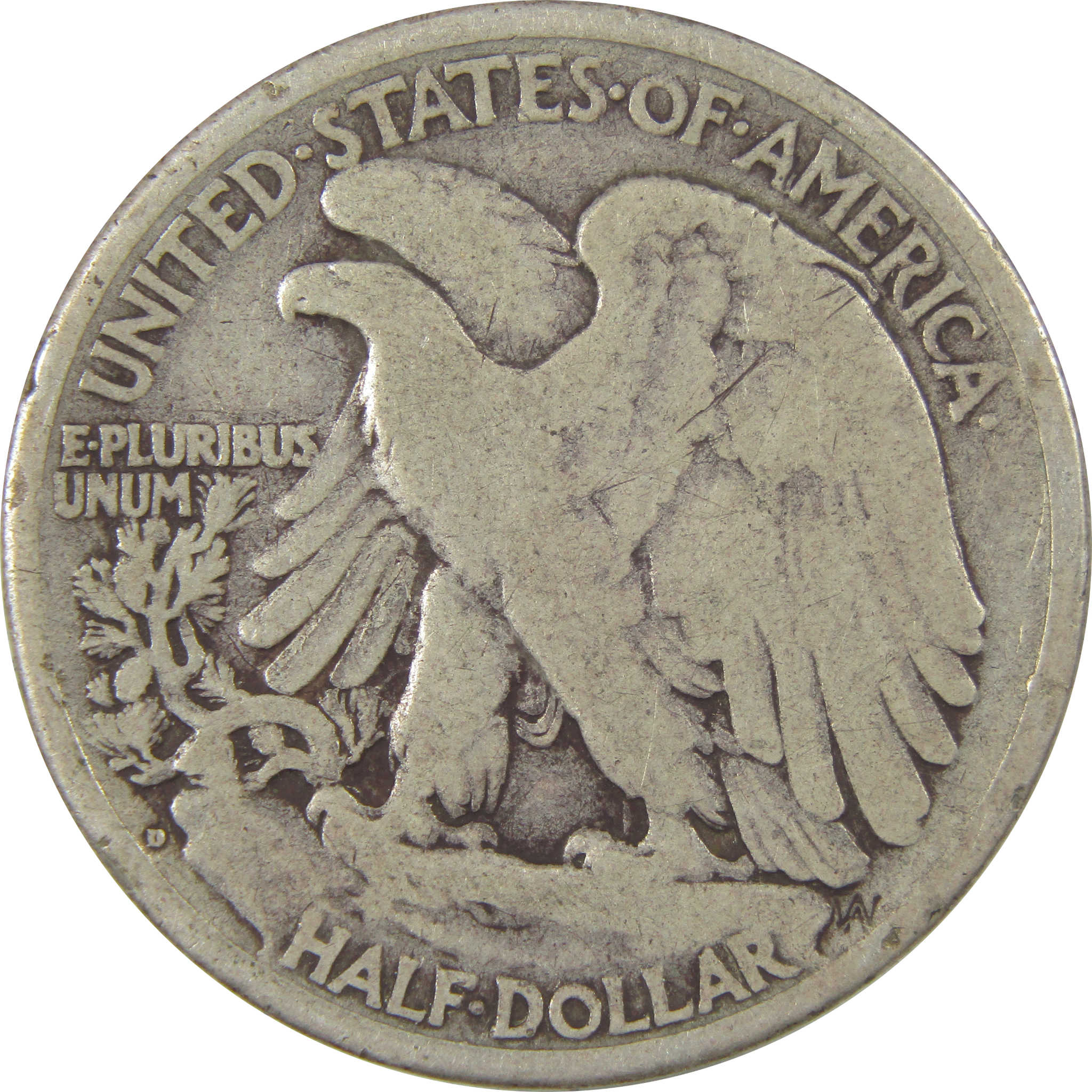 1917 D Reverse Liberty Walking Silver 50c VG Very Good SKU:I24135