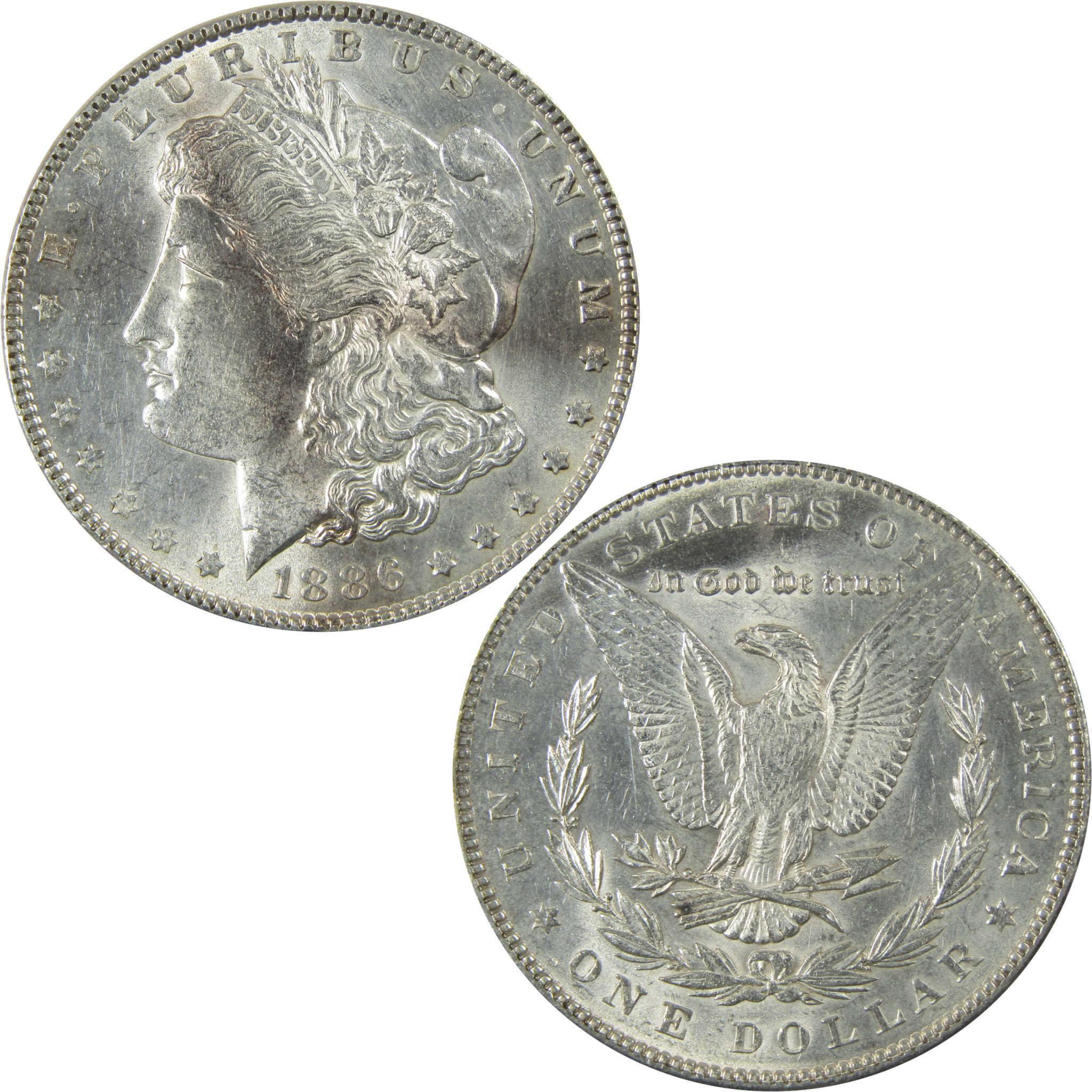 1886 Morgan Silver Dollar Uncirculated Mint State $1 Coin SKU:I24514 - Morgan coin - Morgan silver dollar - Morgan silver dollar for sale - Profile Coins & Collectibles