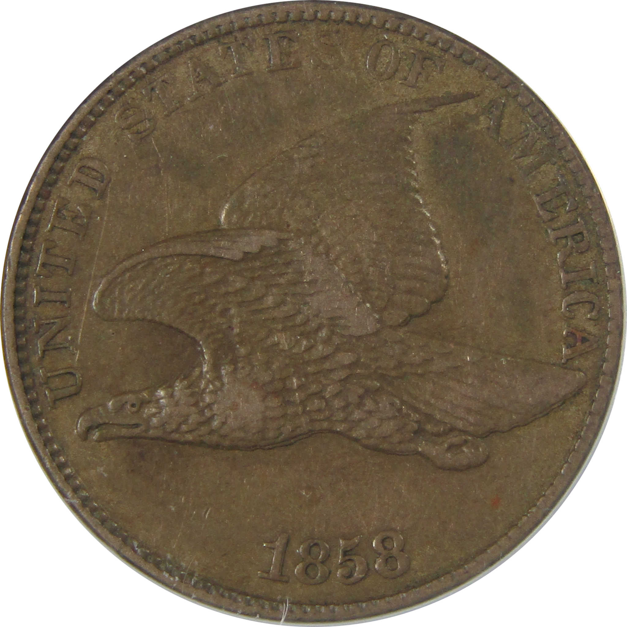 1858 Large Letters Flying Eagle Cent EF 40 Details ANACS SKU:CPC1143