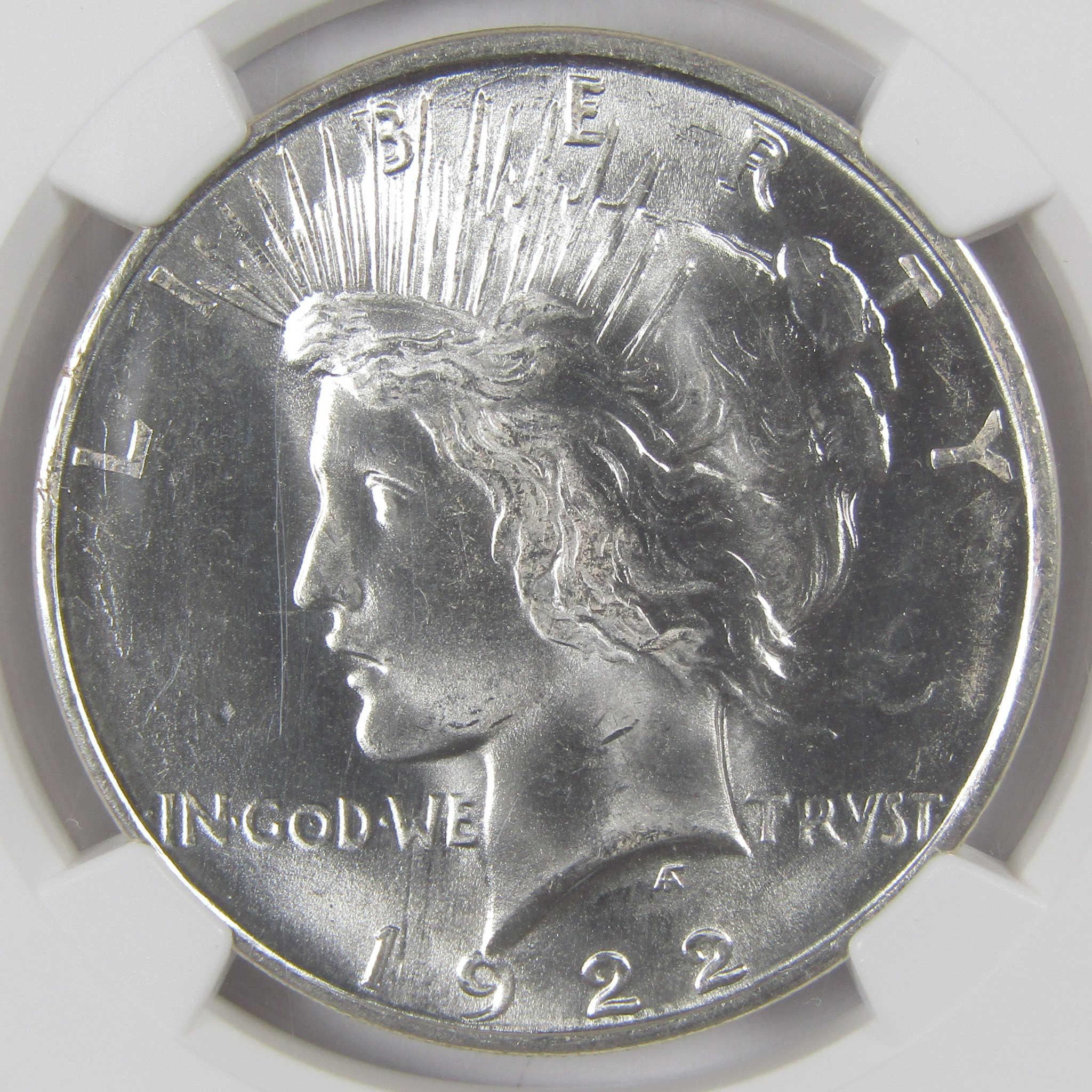 1922 D Peace Silver Dollar MS 66 NGC Uncirculated $1 Coin Collectible