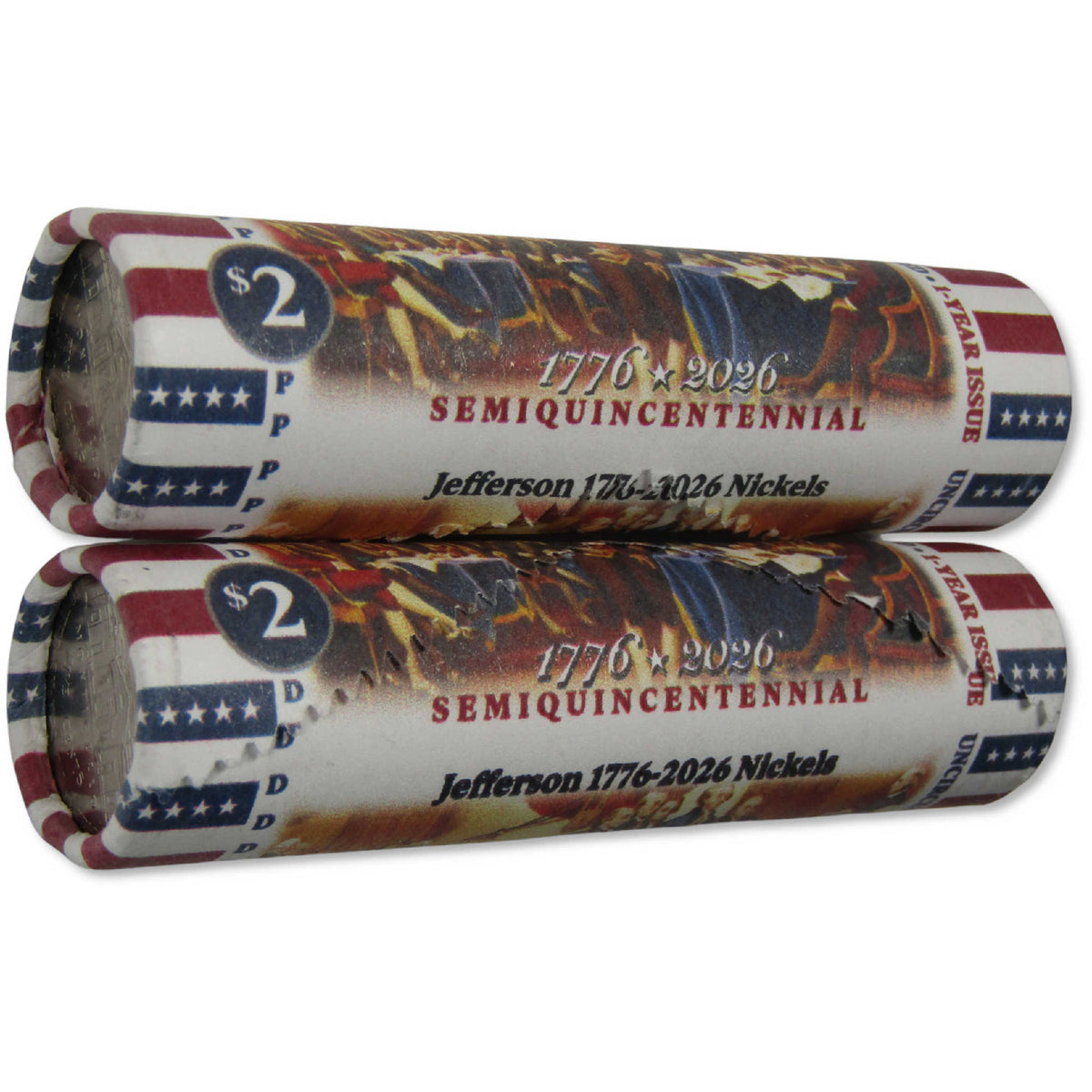 2026 P&D Semiquincentennial Jefferson Nickel Uncirculated Rolls