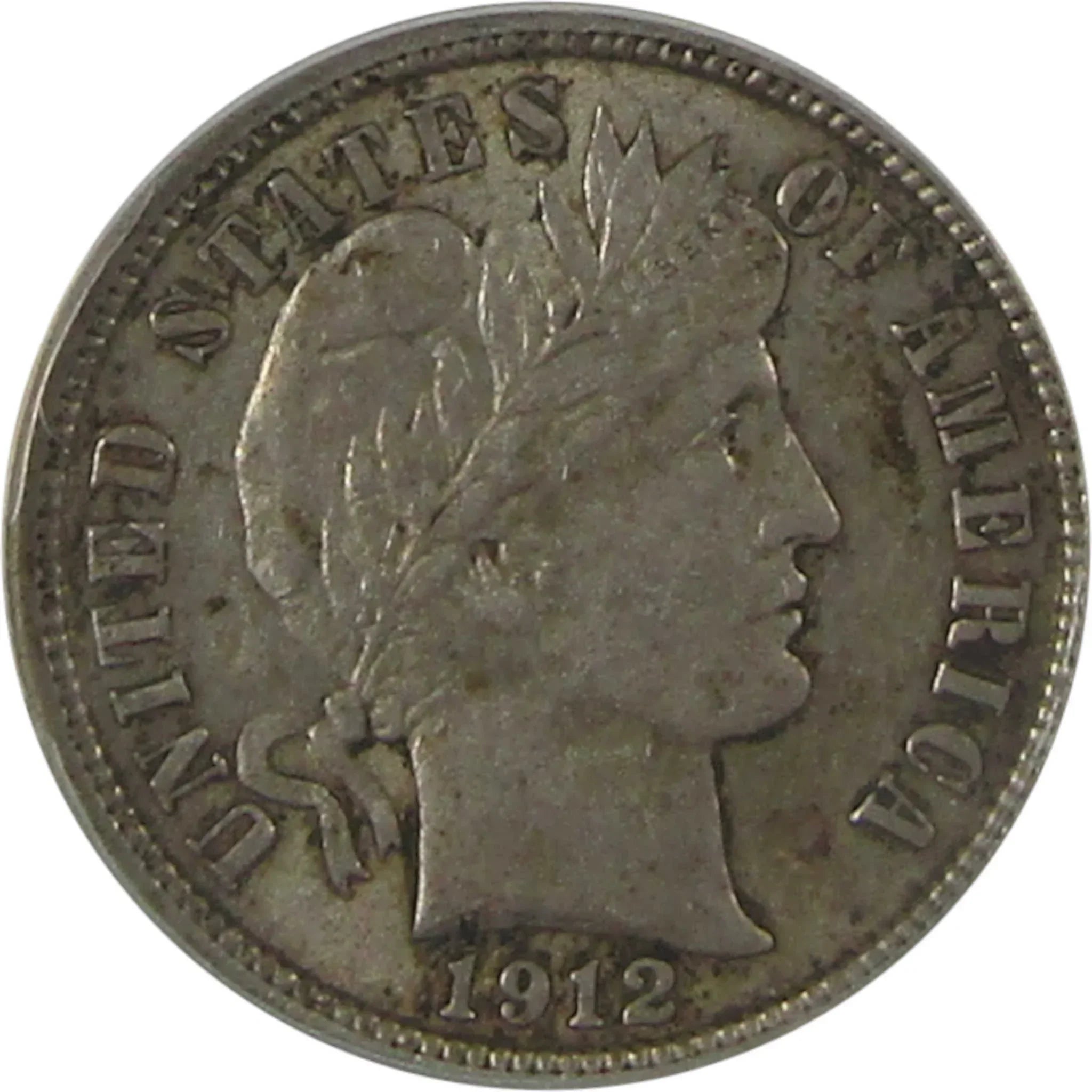 1912 Barber Dime AU 53 ANACS Silver 10c Coin SKU:I23026