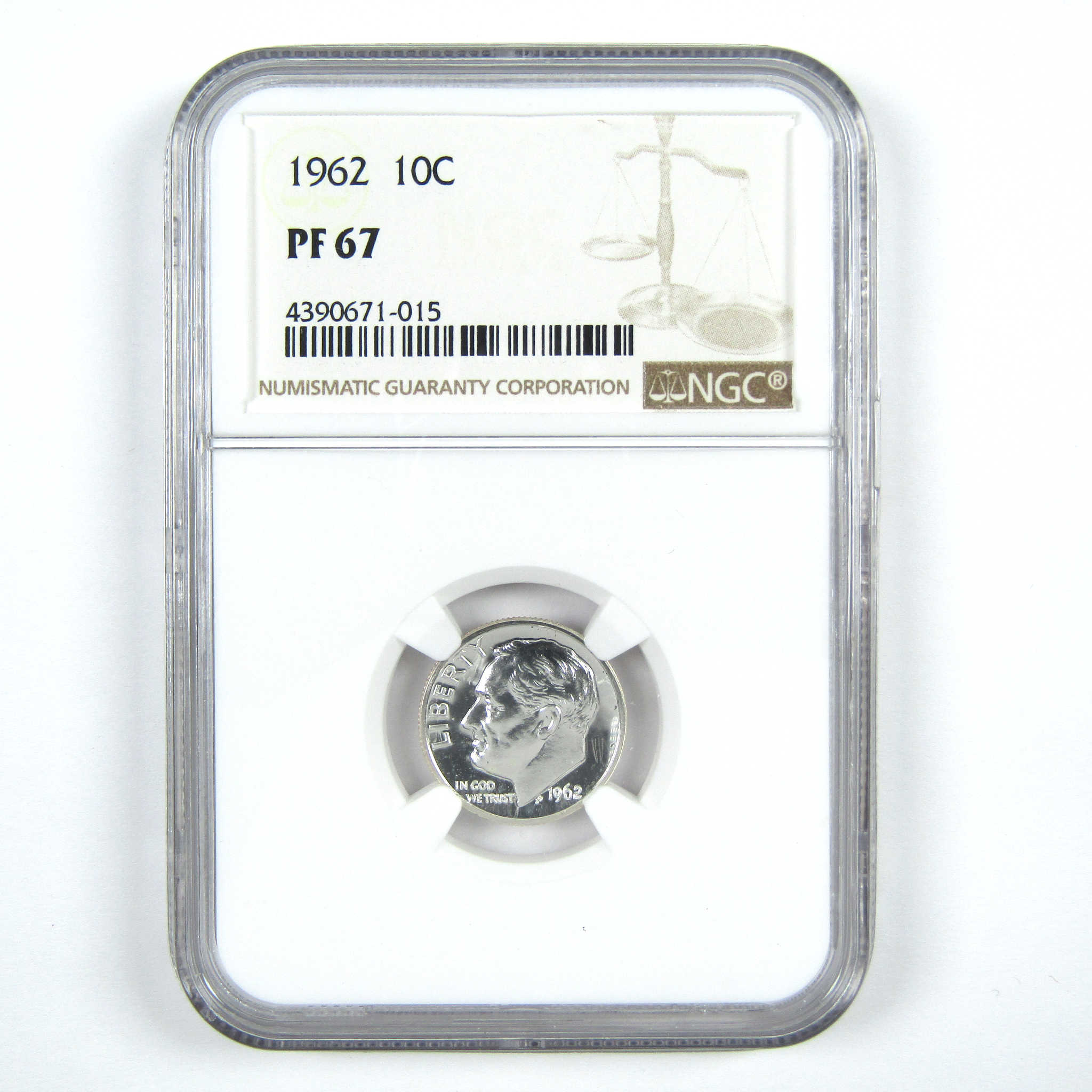 1962 Roosevelt Dime PF 67 NGC Silver 10c Proof Coin SKU:CPC6125