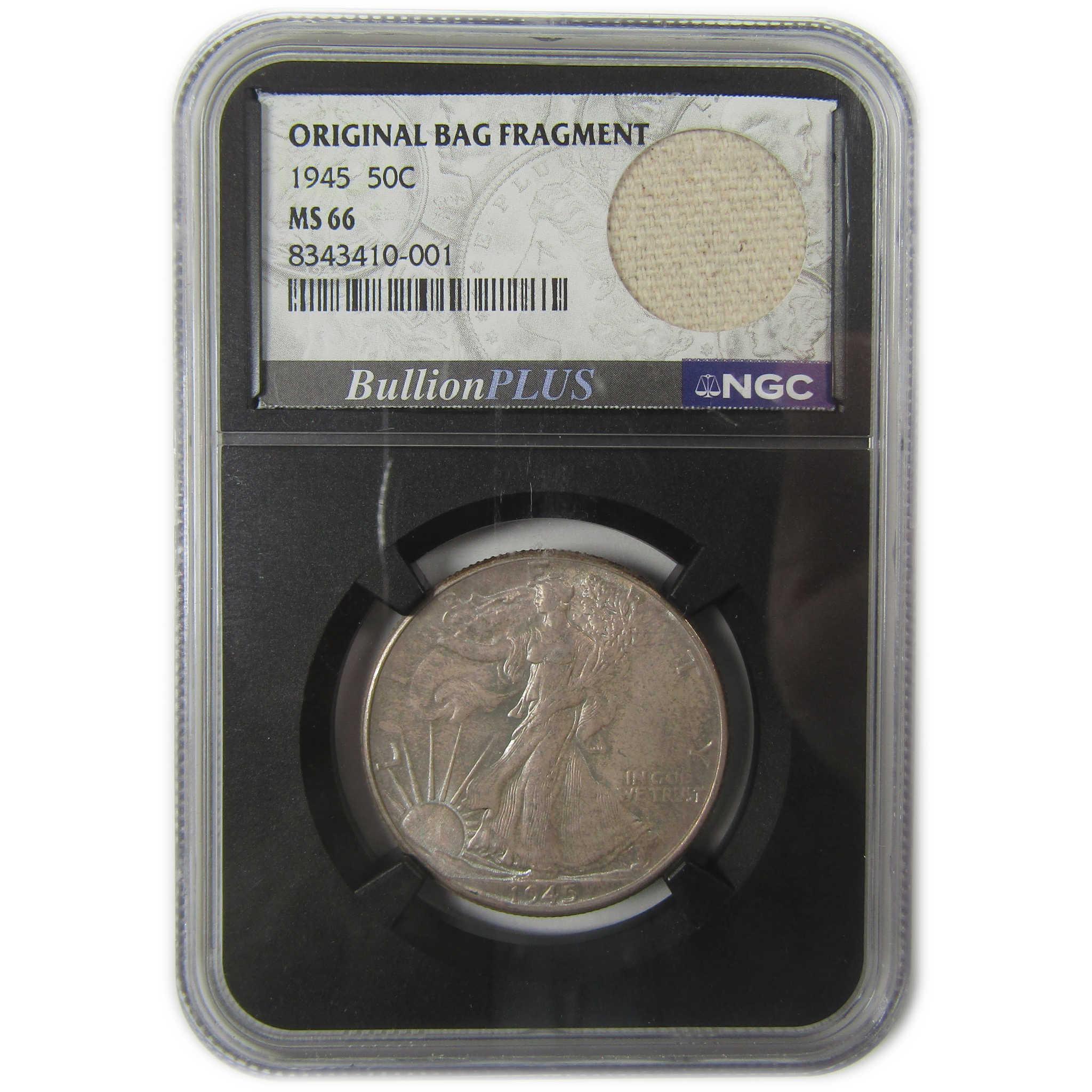 1945 Liberty Walking 50c MS 66 NGC Original Bag Fragment SKU:I23569