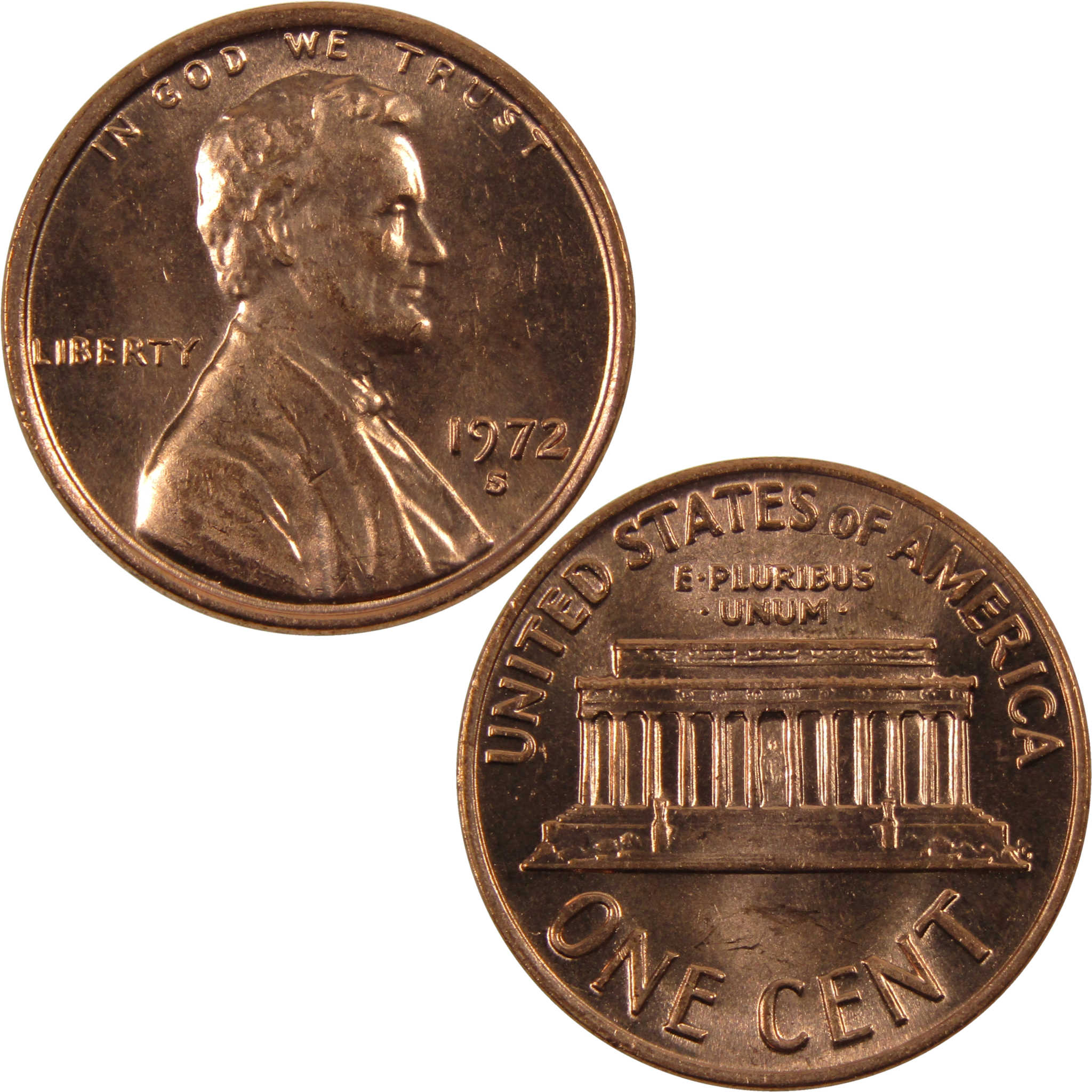 1972 S Lincoln Memorial Cent BU Uncirculated Penny 1c Coin