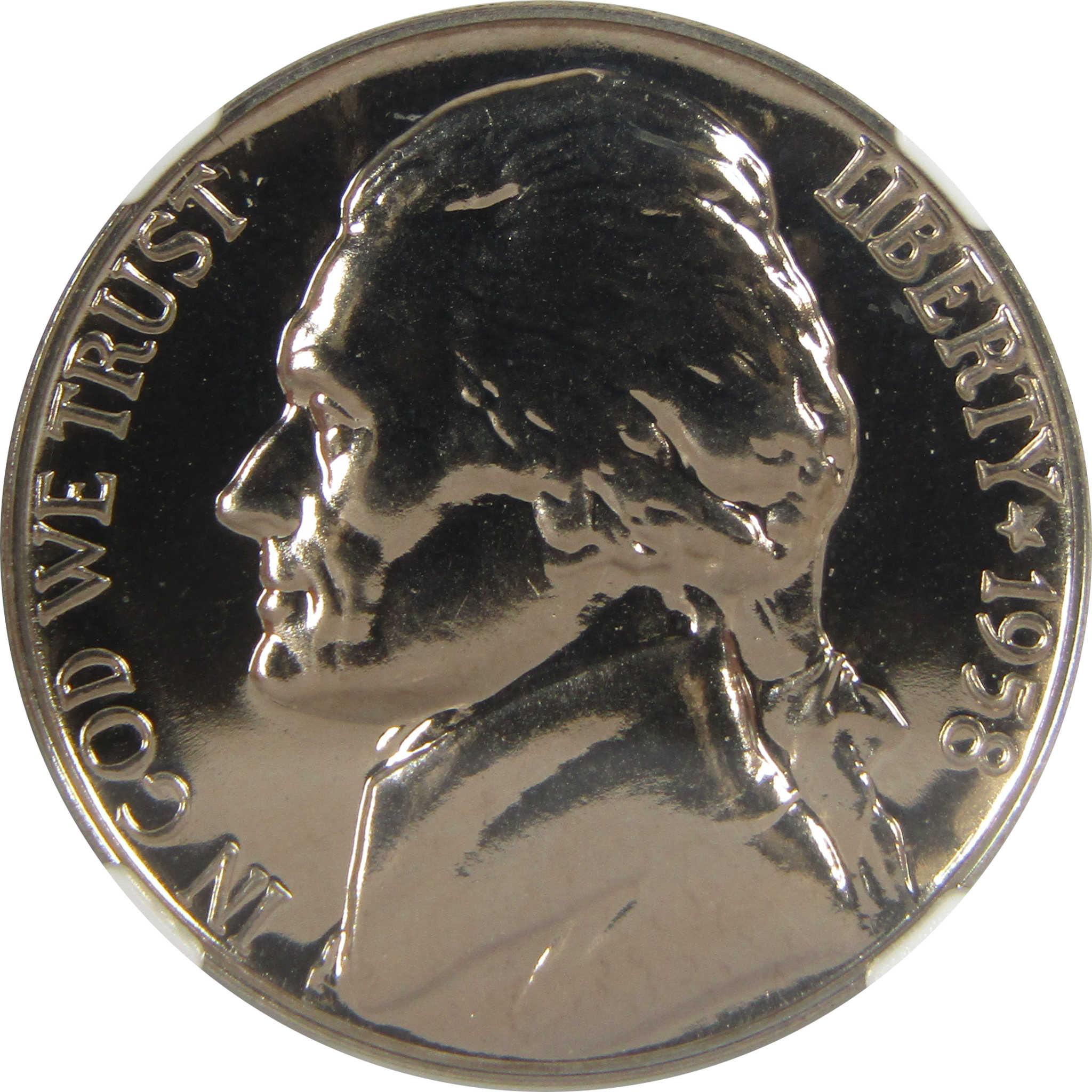 1958 Jefferson Nickel PF 68 NGC Proof 5c Coin Collectible SKU:I27115