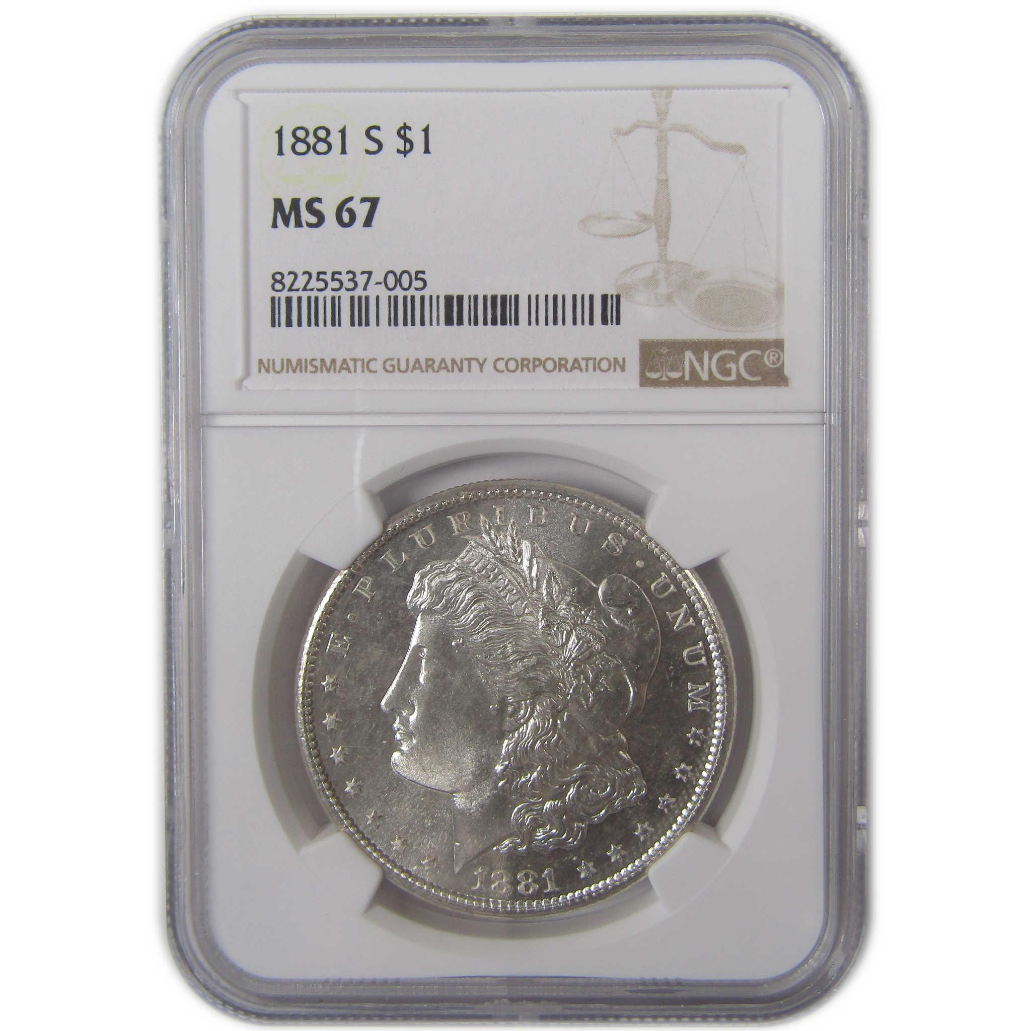 1881 S Morgan Dollar MS 67 NGC Silver Uncirculated $1 Coin SKU:I17418 - Morgan coin - Morgan silver dollar - Morgan silver dollar for sale - Profile Coins & Collectibles