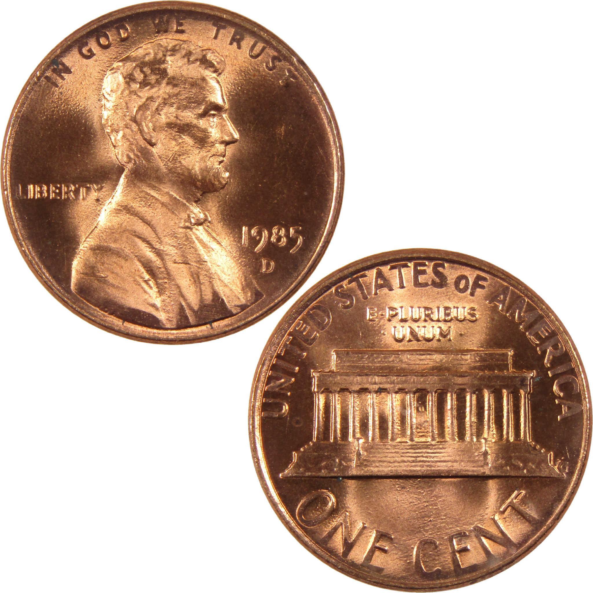 1985 D Lincoln penny collectible coin obverse and reverse sides