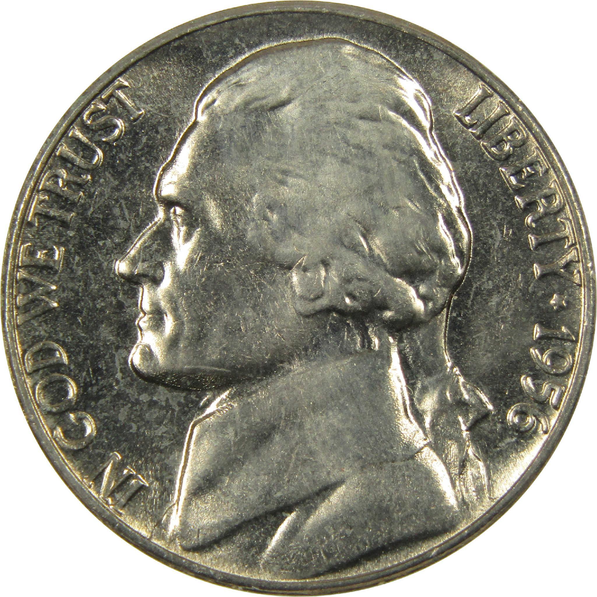 1956 Jefferson Nickel Uncirculated Mint State 5c Coin Collectible