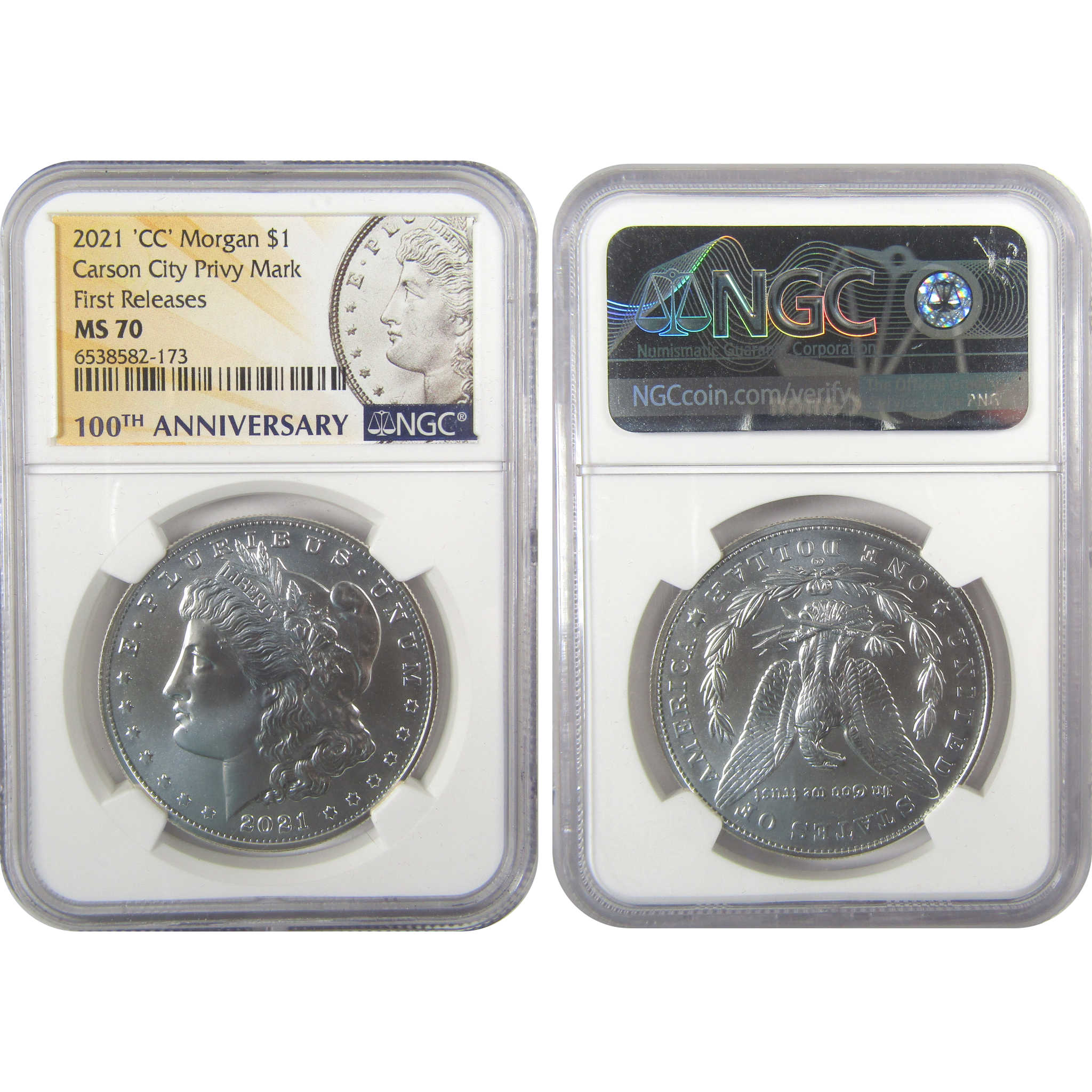 2021 Morgan & Peace Dollar 6 Coin Set MS 70 NGC 1st Release SKU:I19699