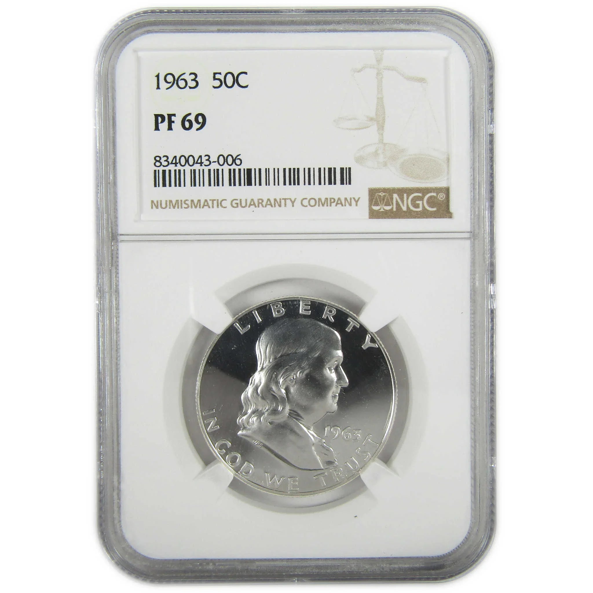 1963 Franklin Silver Half Dollar PF 69 NGC Proof 50c Coin SKU:I27430