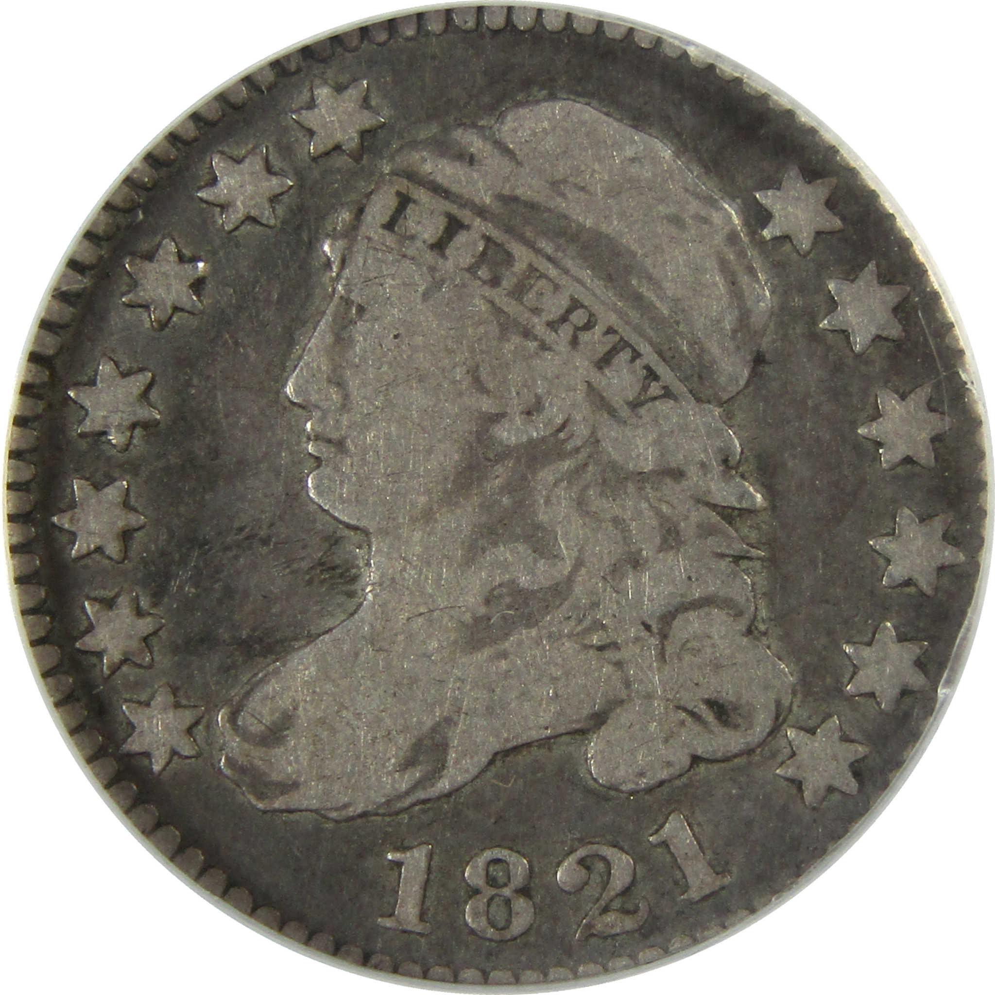 1821 Large Date Capped Bust Silver Dime VG 10 ANACS SKU:I28056