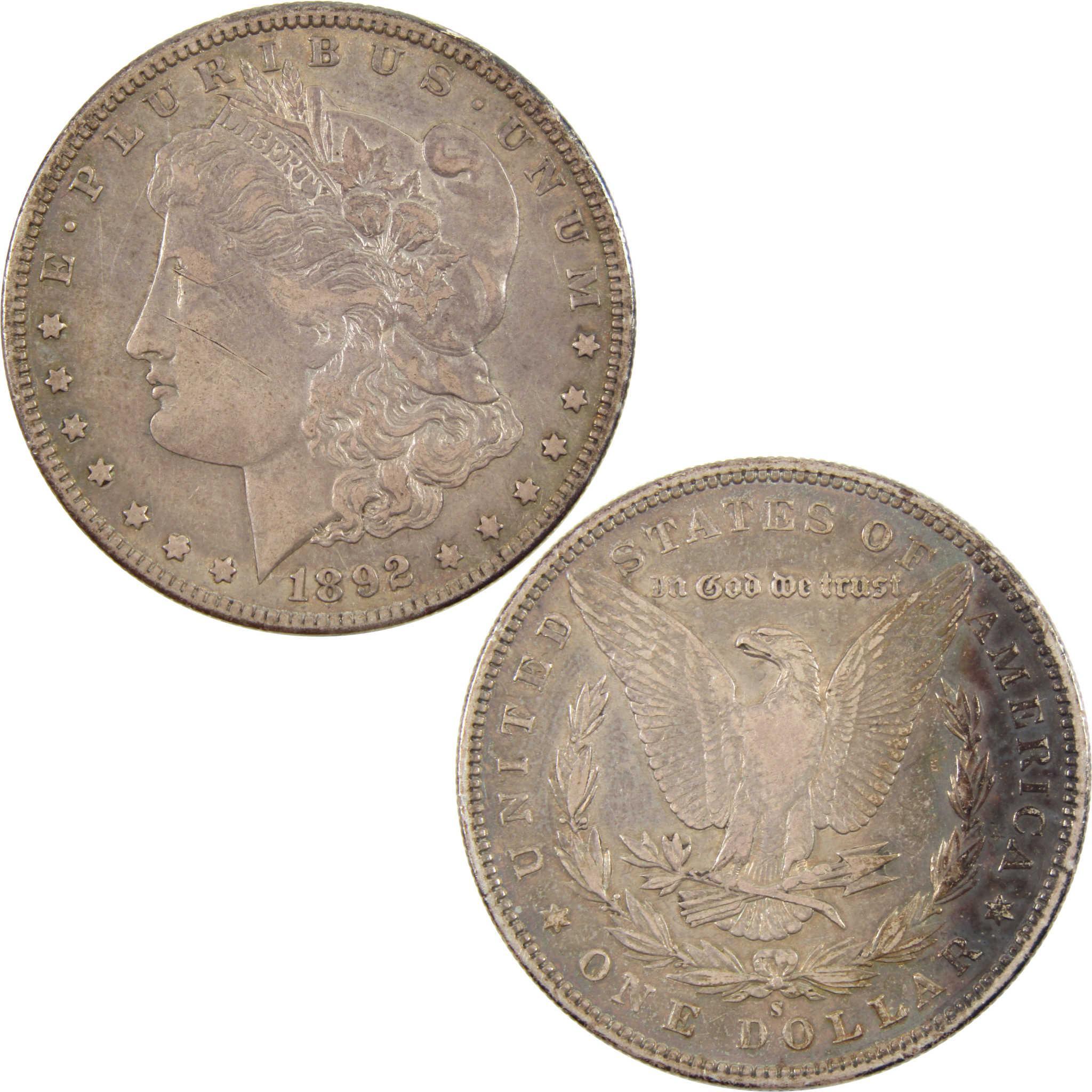 1892 S Morgan Dollar XF EF 90% Silver $1 Coin SKU:I11176 - Morgan coin - Morgan silver dollar - Morgan silver dollar for sale - Profile Coins & Collectibles