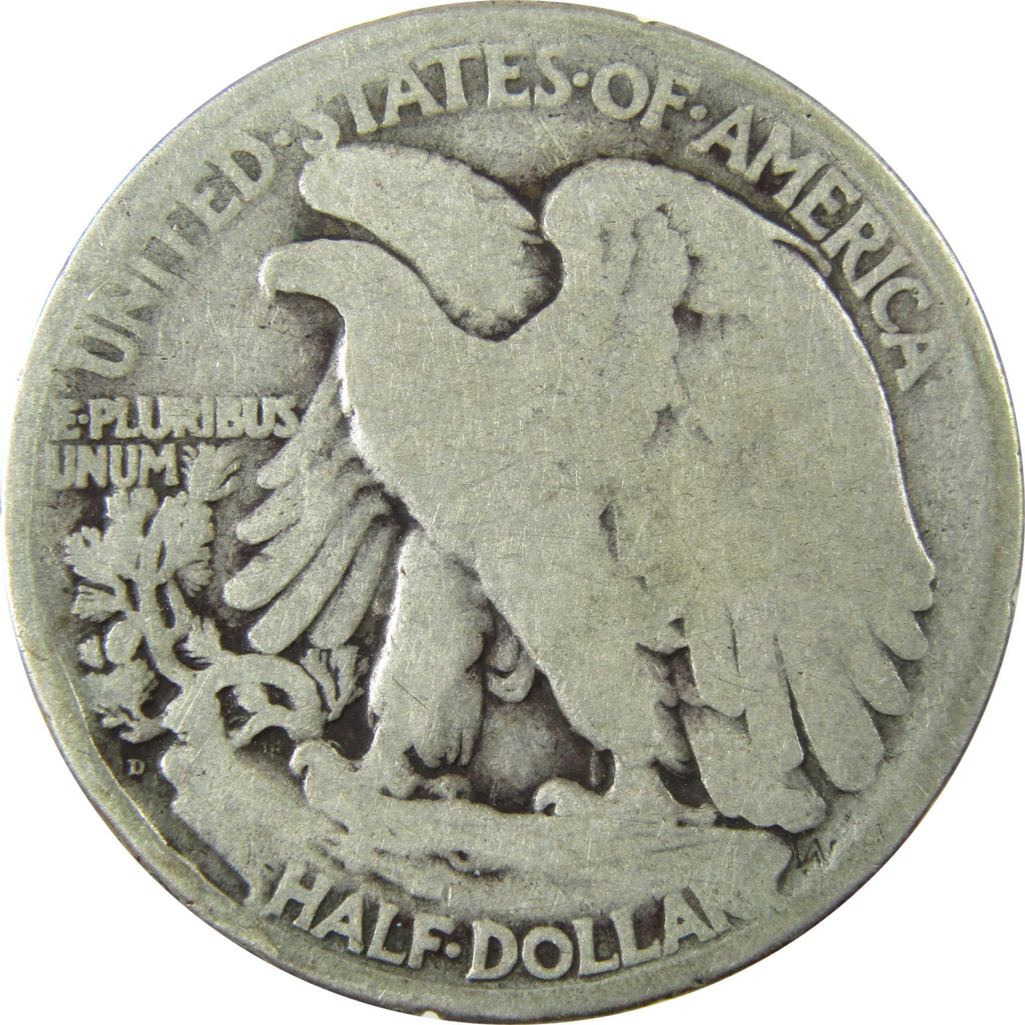 1919 D Liberty Walking Silver Half Dollar G Good Details SKU:CP1424