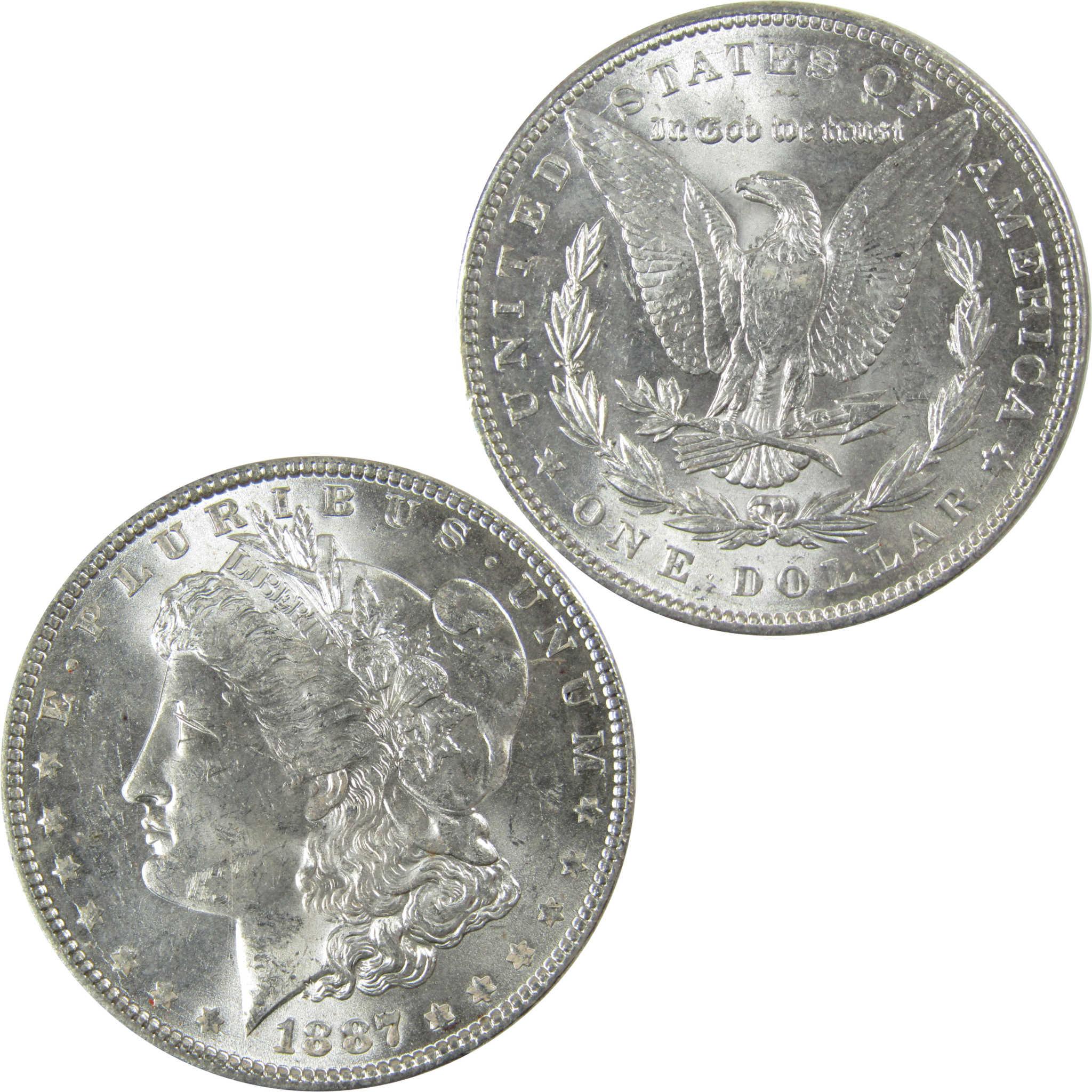 1887 Morgan Silver Dollar Uncirculated Mint State $1 Coin SKU:CP678 - Morgan coin - Morgan silver dollar - Morgan silver dollar for sale - Profile Coins & Collectibles