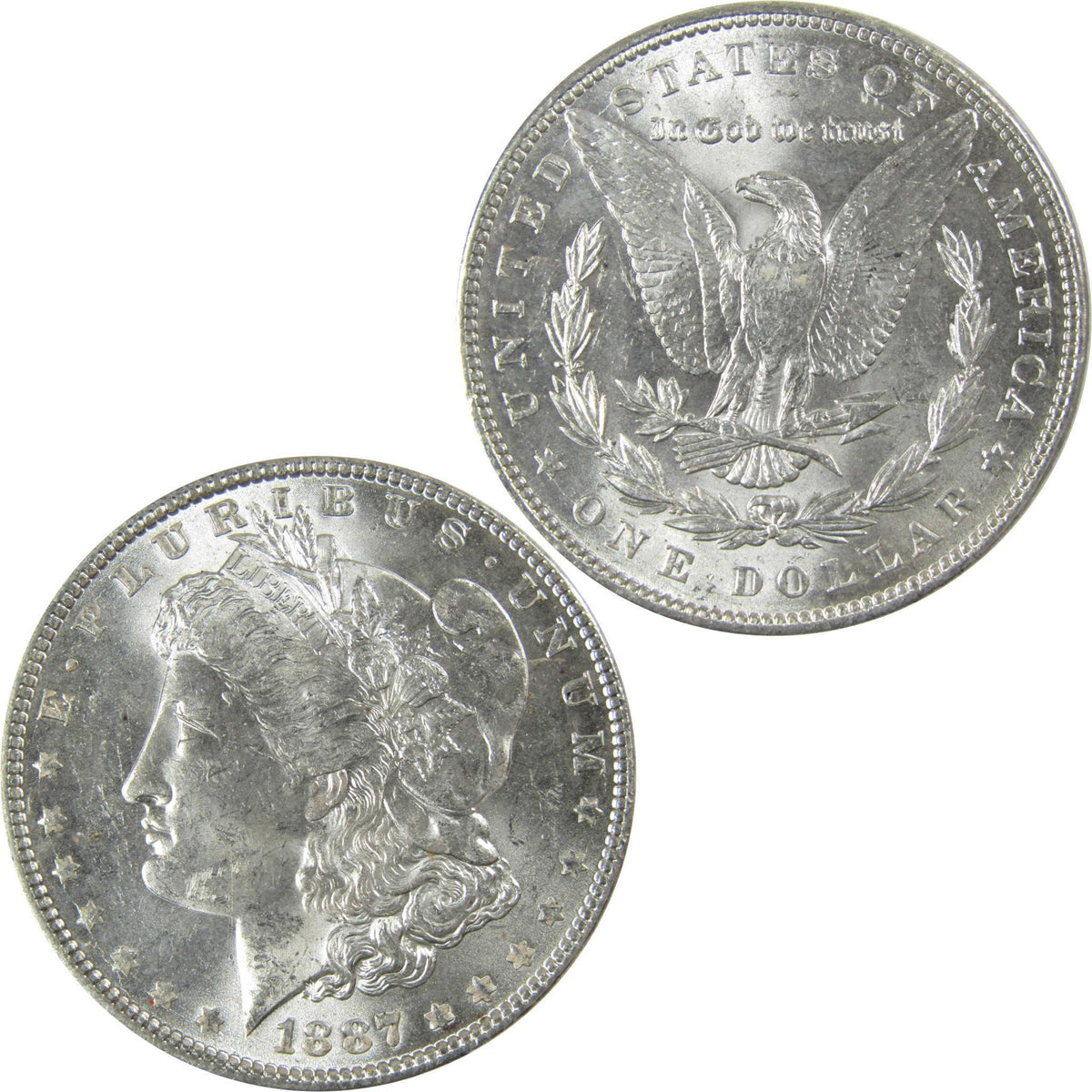 1887 Morgan Silver Dollar Uncirculated Mint State $1 Coin SKU:CP678 - Morgan coin - Morgan silver dollar - Morgan silver dollar for sale - Profile Coins & Collectibles