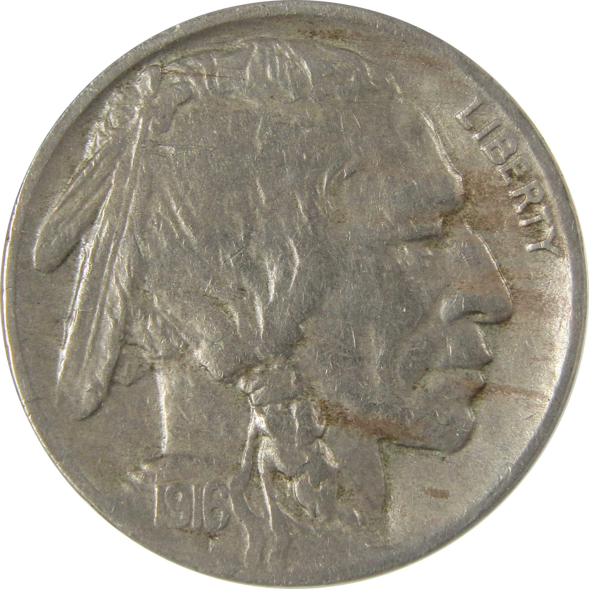 1916 D Indian Head Buffalo Nickel VF 35 ANACS 5c Coin SKU:CP777