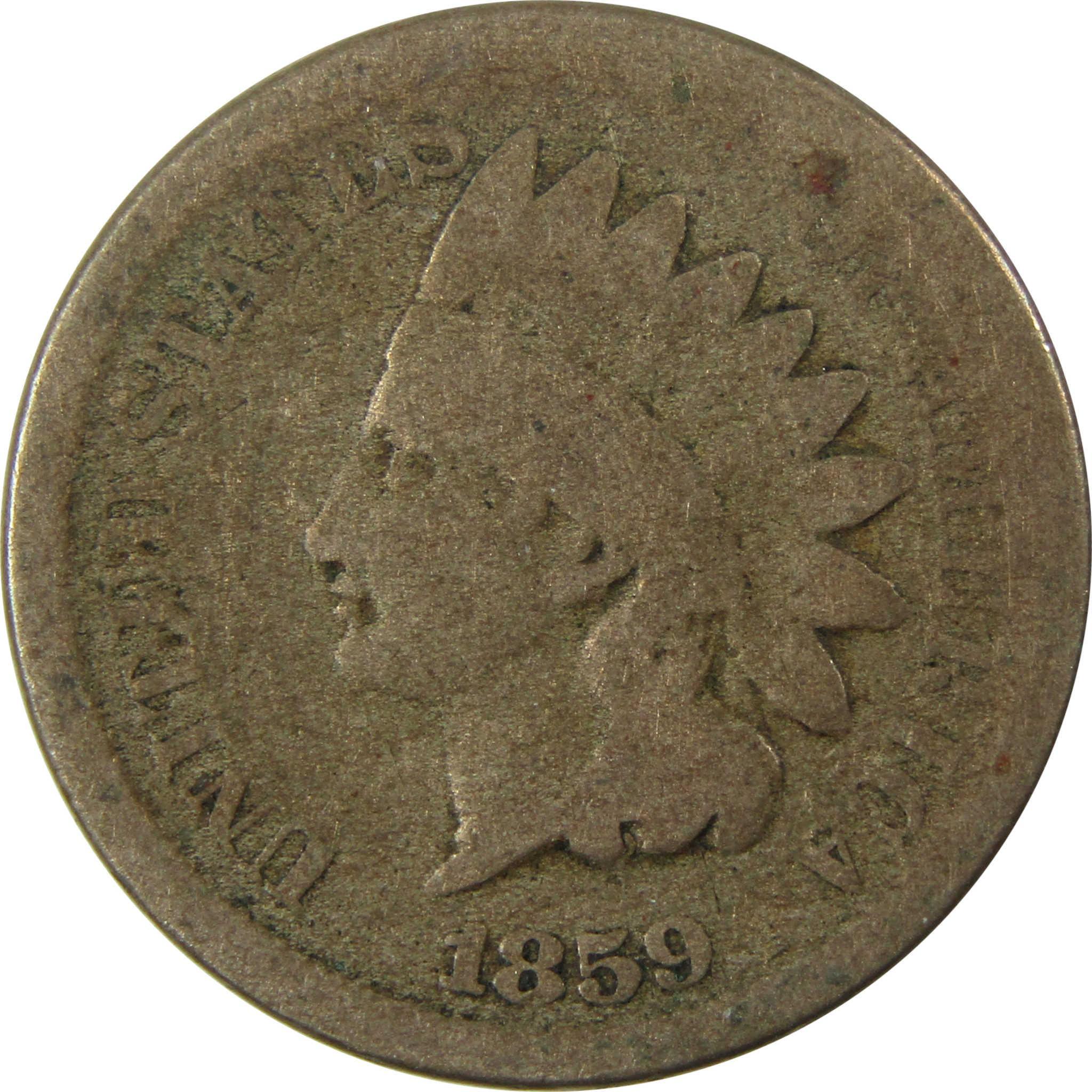 1859 Indian Head Cent AG About Good Penny 1c Coin SKU:CP1287