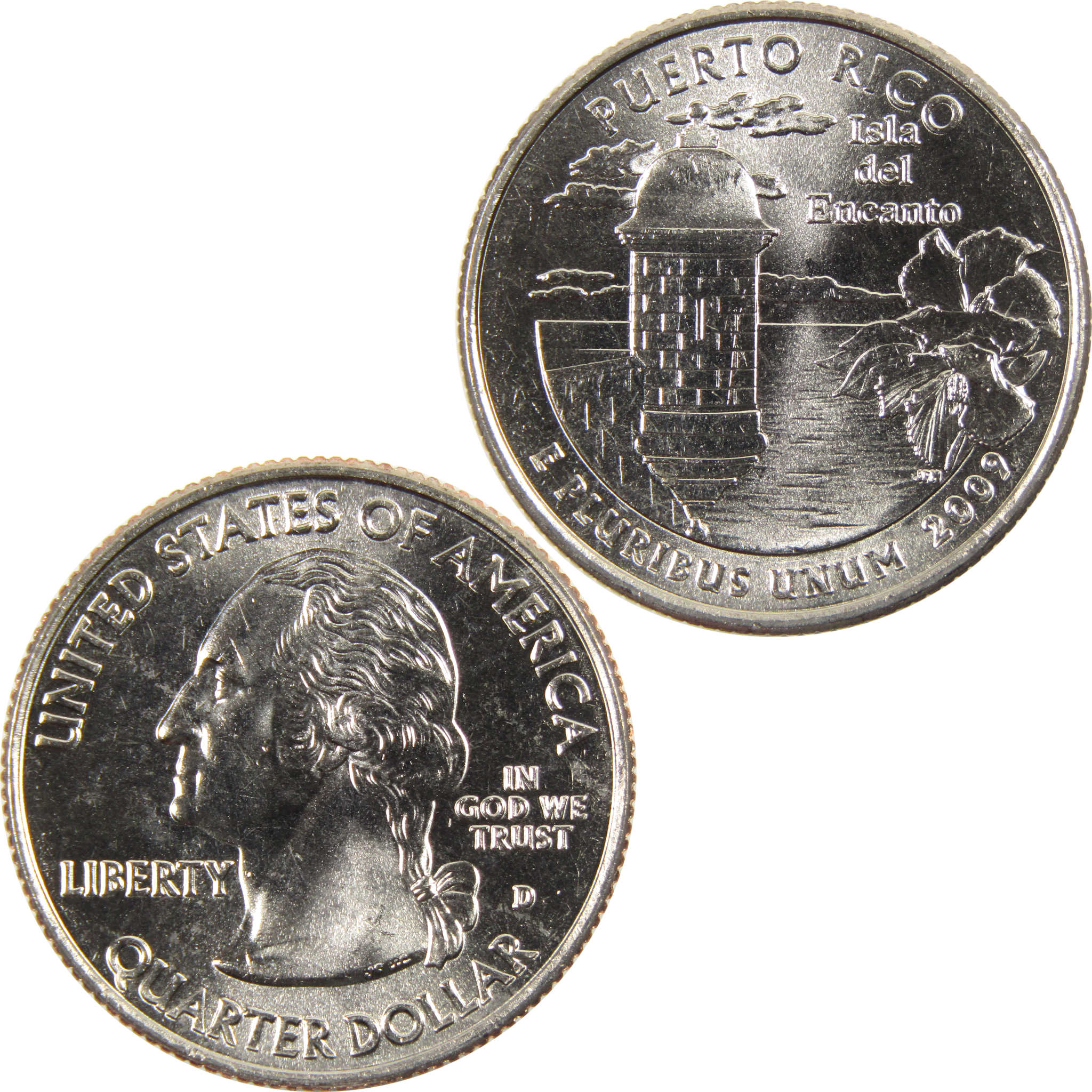 2009 D Puerto Rico Territories Quarter BU Uncirculated Clad 25c Coin