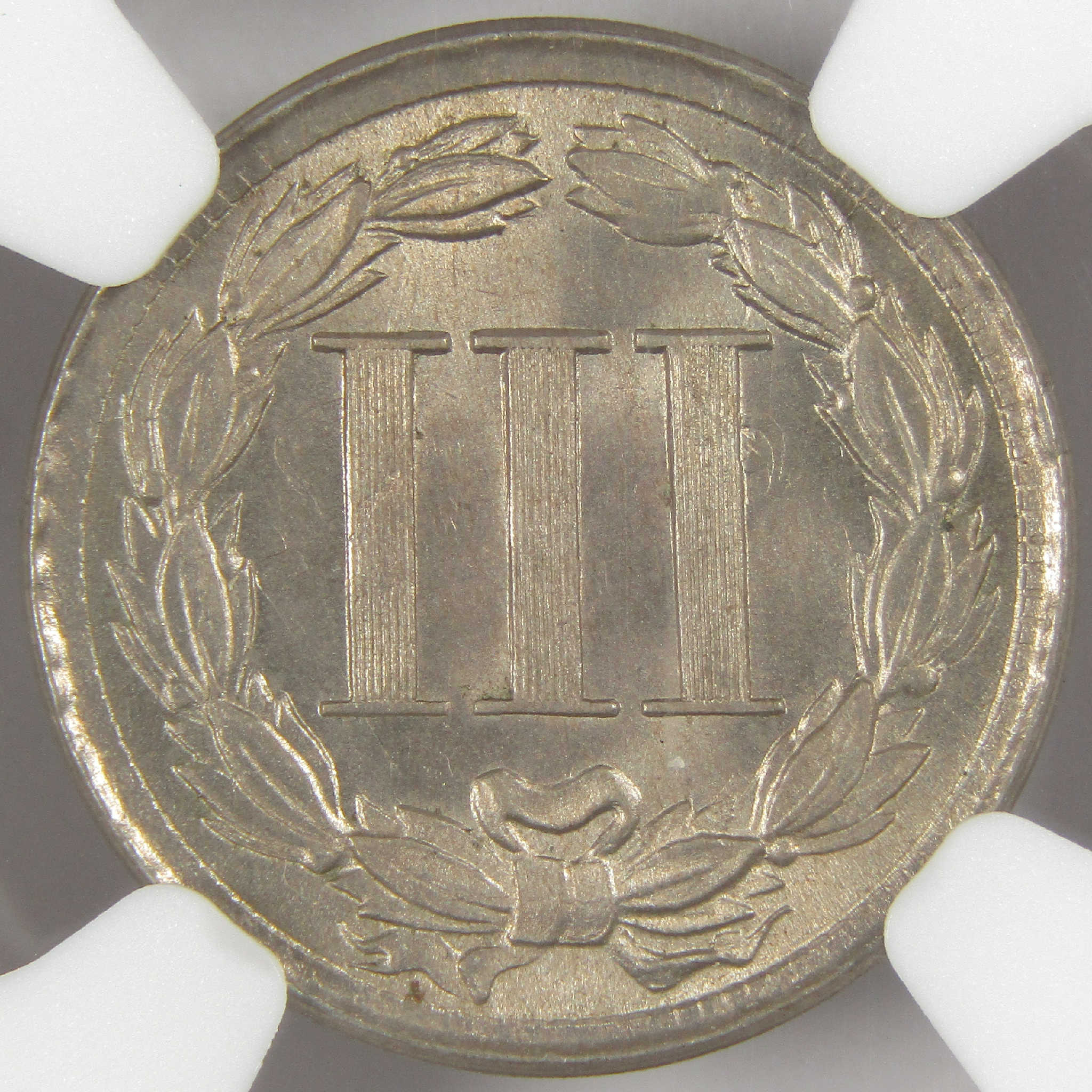 1865 Nickel Three Cent Piece MS 65 NGC Uncirculated 3c Coin
