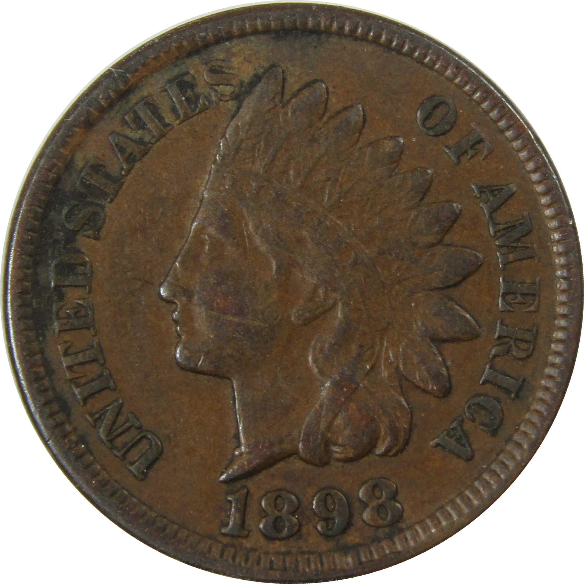 1898 Indian Head Cent VF Very Fine Penny 1c Coin SKU:I26944