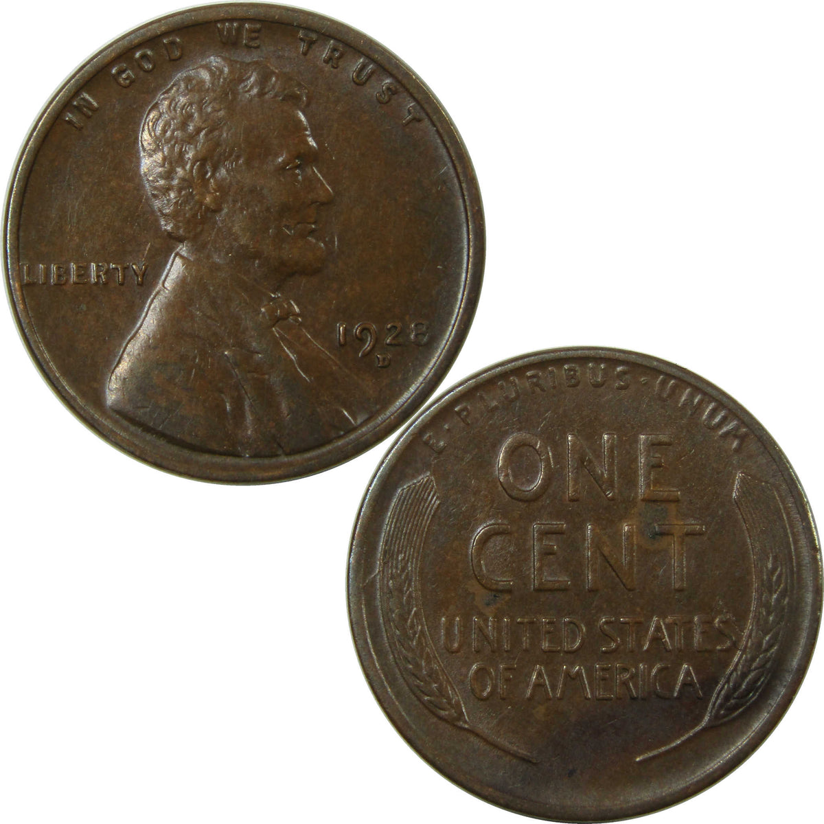 1928 D Lincoln Wheat Cent XF EF Extremely Fine 1c Coin SKU:I27315