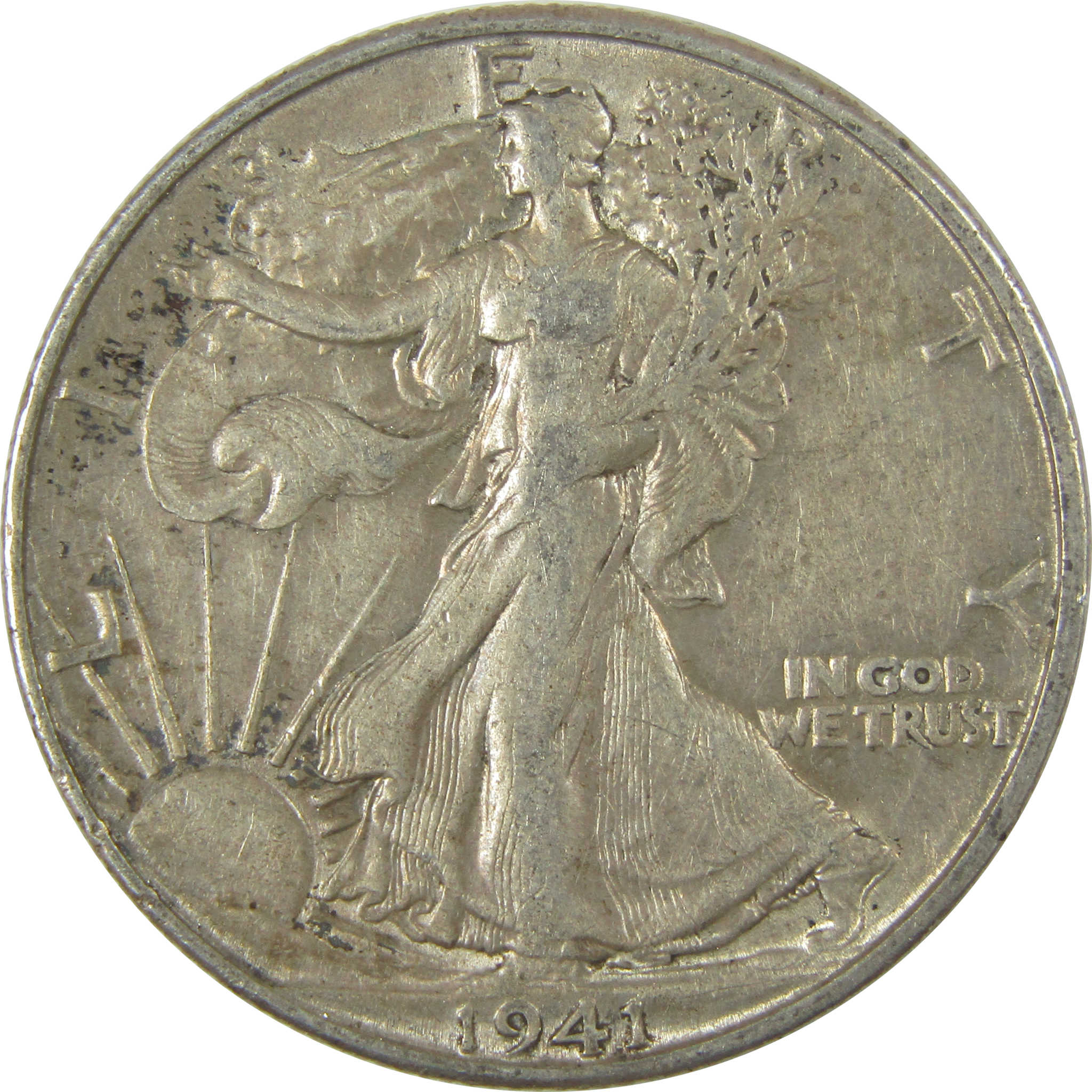 1941 D Liberty Walking Half Dollar XF EF Extremely Fine SKU:CPC0543