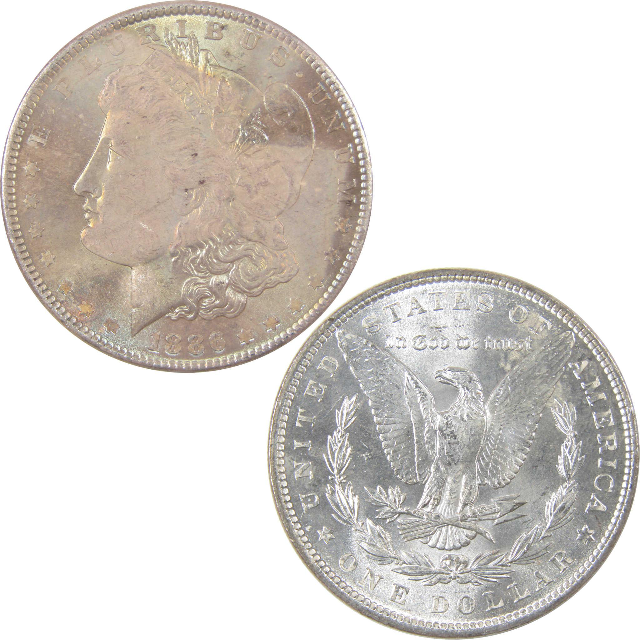 1886 Morgan Silver Dollar Uncirculated Mint State Toned SKU:I24416