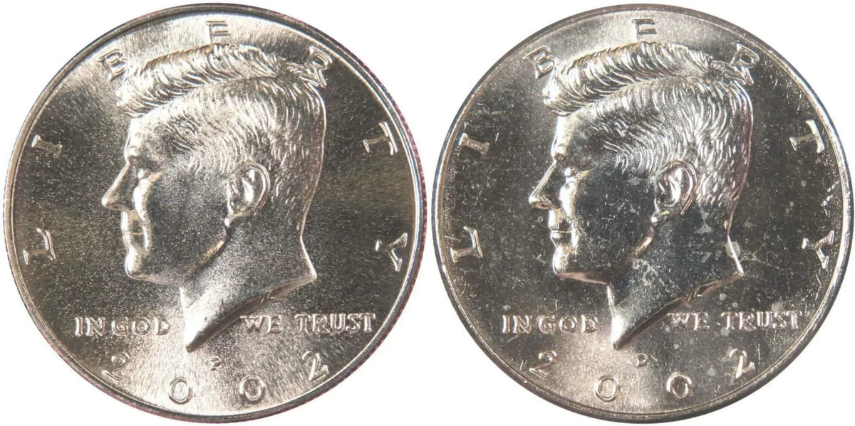 2002 P&D Kennedy Half Dollar 2 Coin Set Clad Uncirculated Mint State