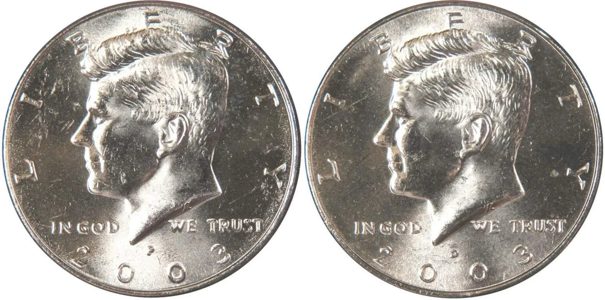 2003 P&D Kennedy Half Dollar 2 Coin Set Clad Uncirculated Mint State