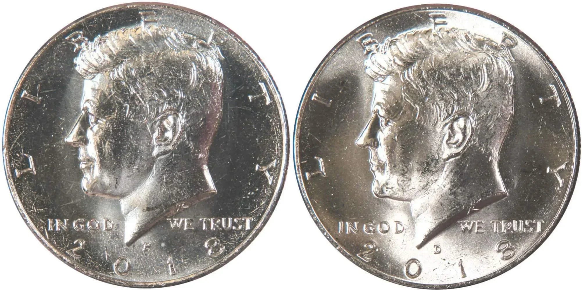 2018 P&D Kennedy Half Dollar 2 Coin Set Clad Uncirculated Mint State