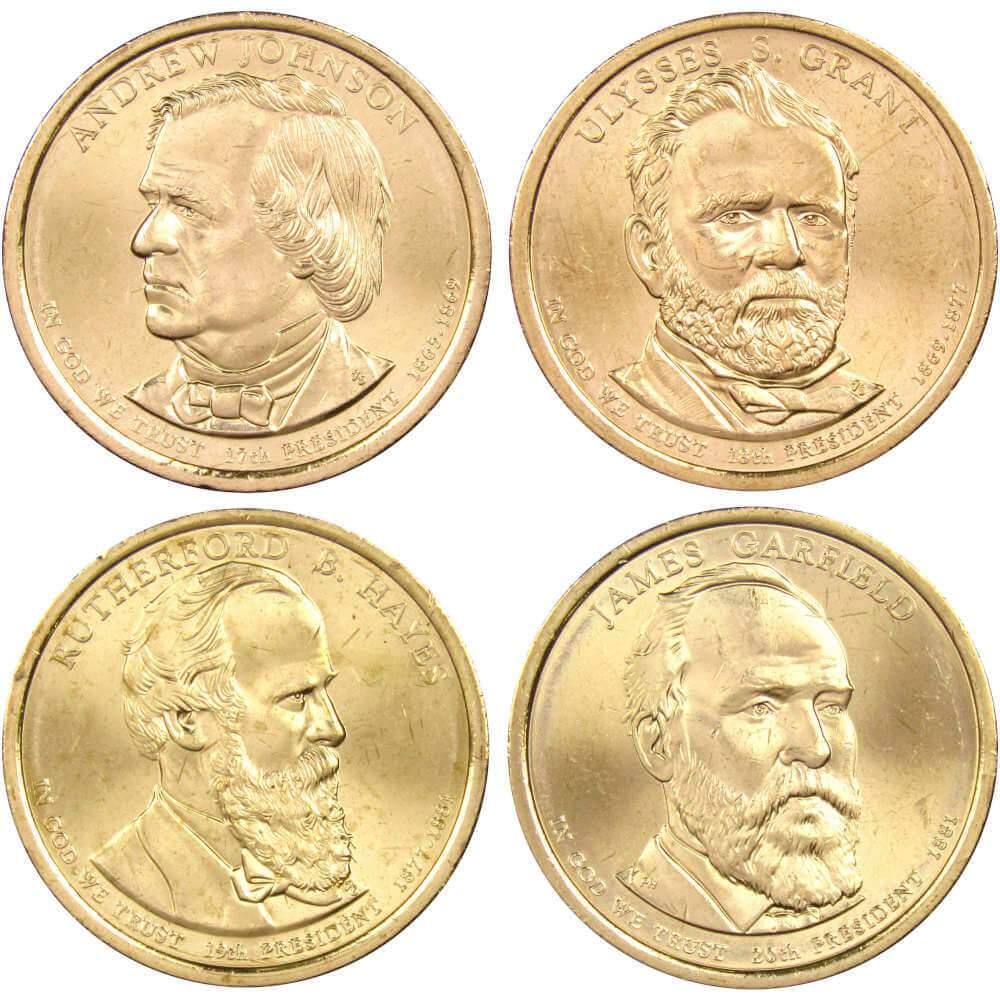 2011 D Presidential Dollar 4 Coin Set Uncirculated Mint State
