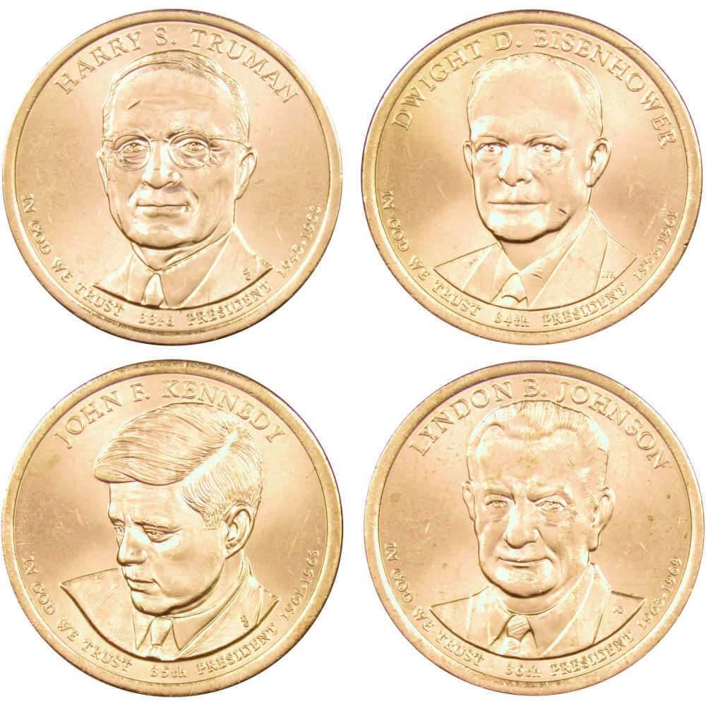 2015 D Presidential Dollar 4 Coin Set Uncirculated Mint State