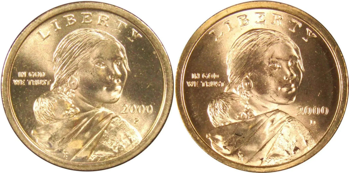 2000 P&D Sacagawea Native American Dollar 2 Coin Set Uncirculated
