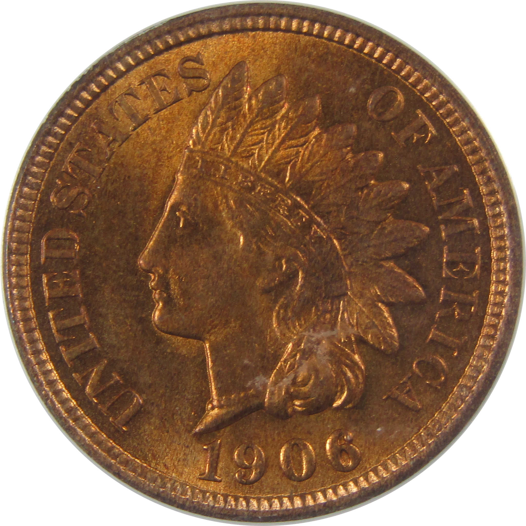1906 Indian Head Cent MS 64 RD ANACS Penny Uncirculated SKU:I24650