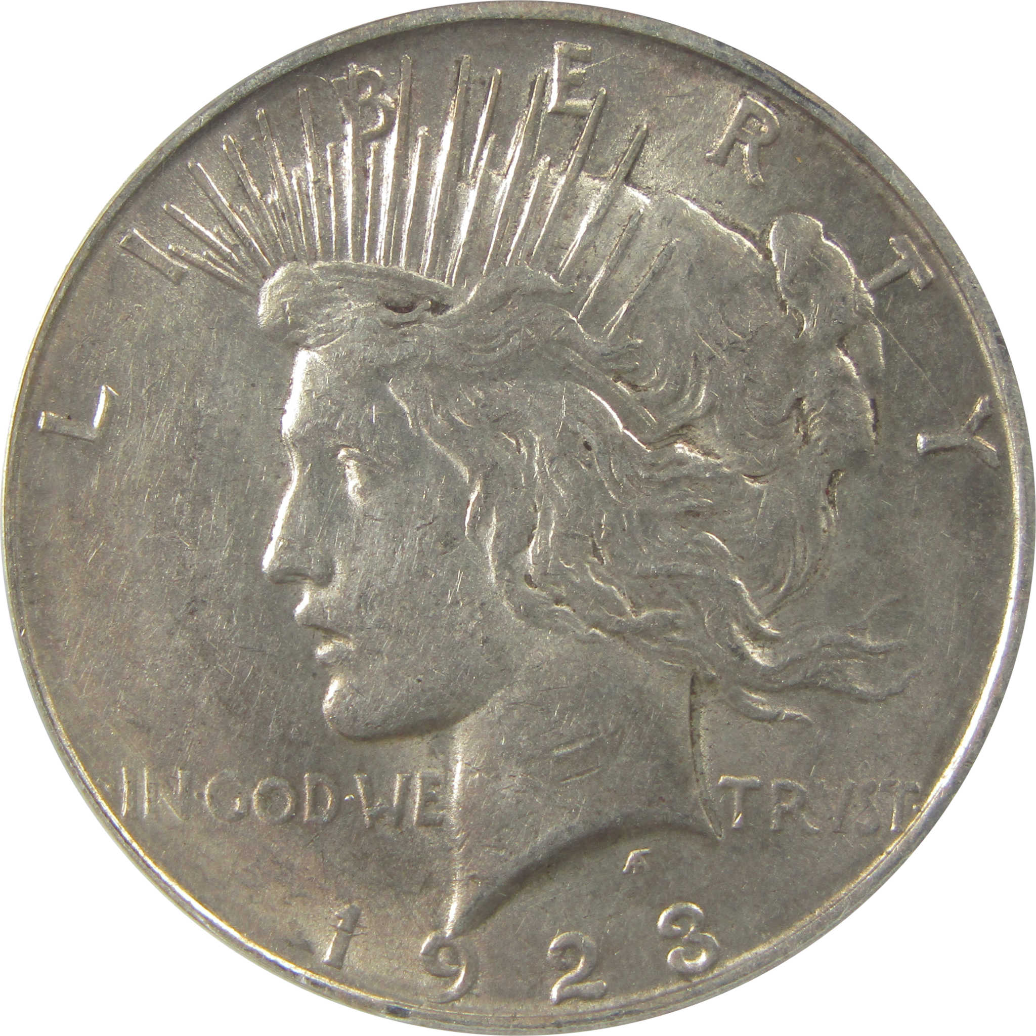 1923 D Peace Dollar AU 55 Details ANACS Silver $1 Coin SKU:I22372