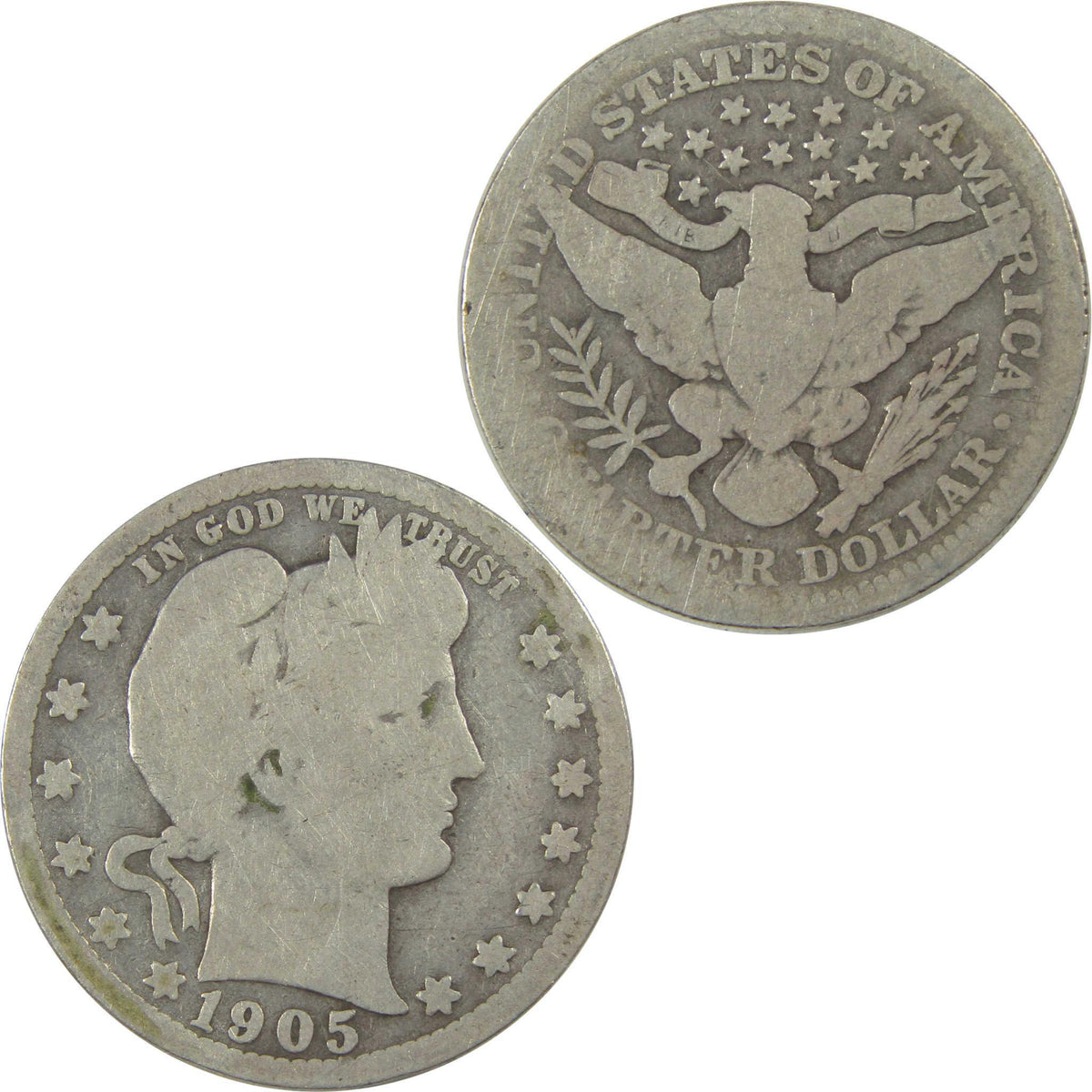 1905 Barber Quarter AG About Good Silver 25c Coin SKU:I21800