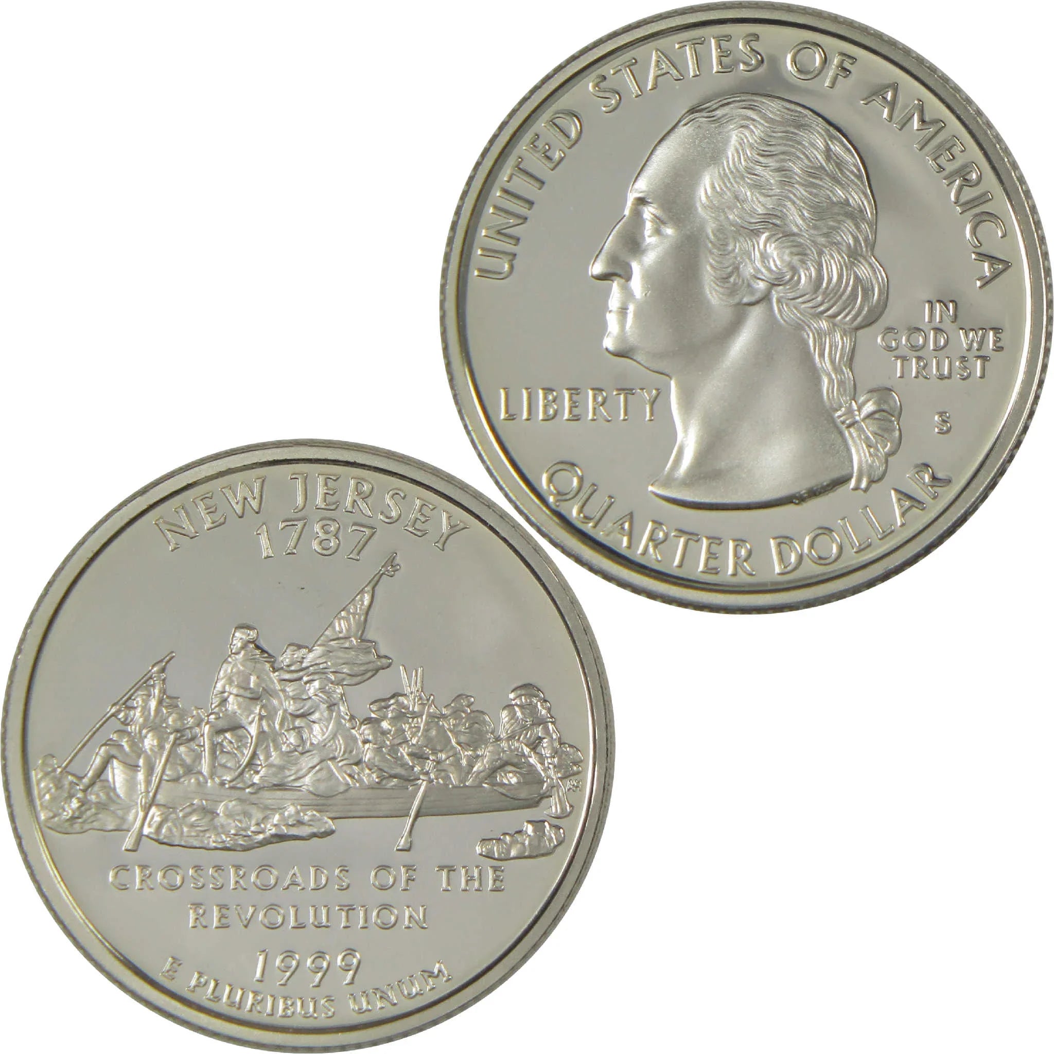 1999 S New Jersey State Quarter Choice Proof Silver 25c Coin