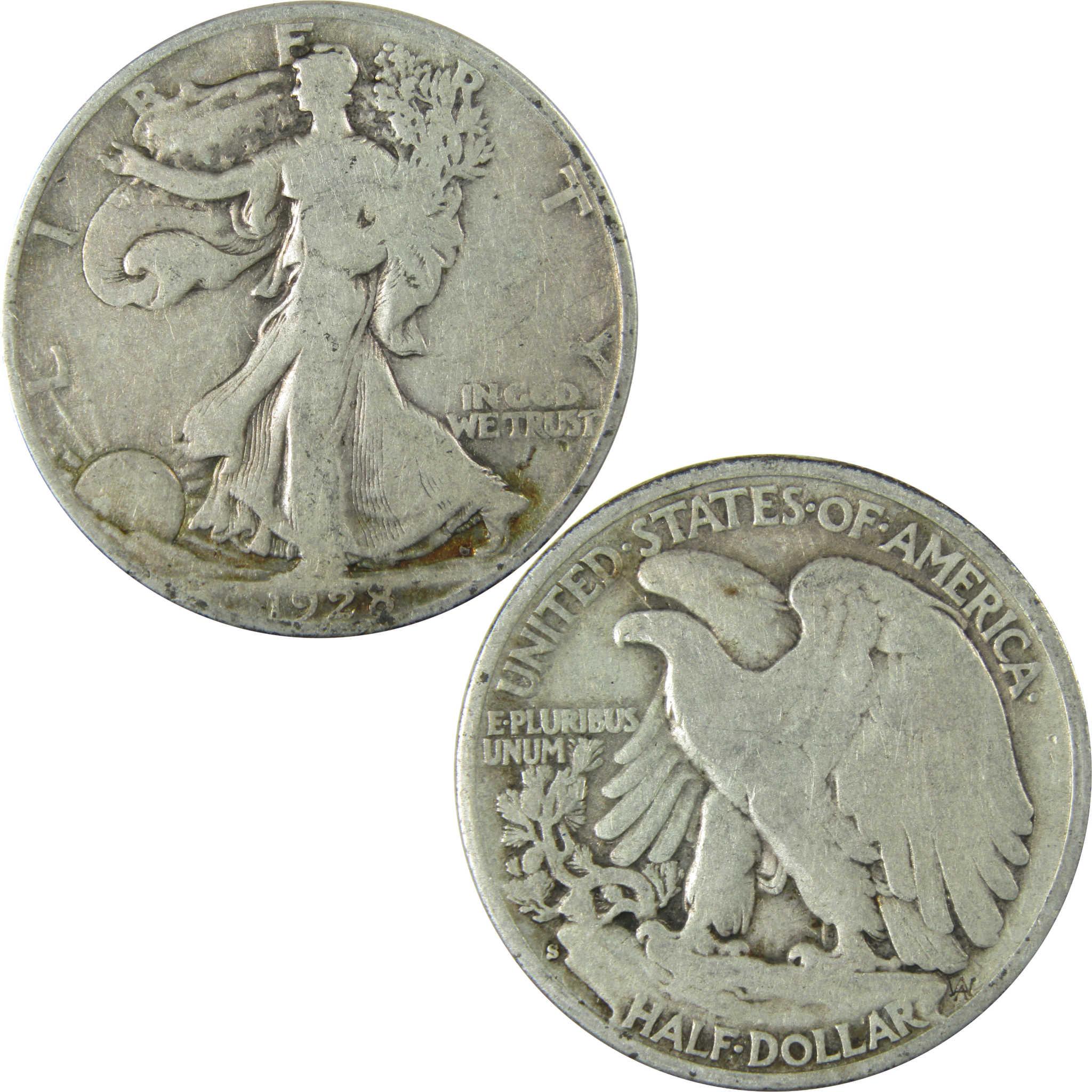 1928 S Liberty Walking Silver Half Dollar VG Very Good SKU:CP501
