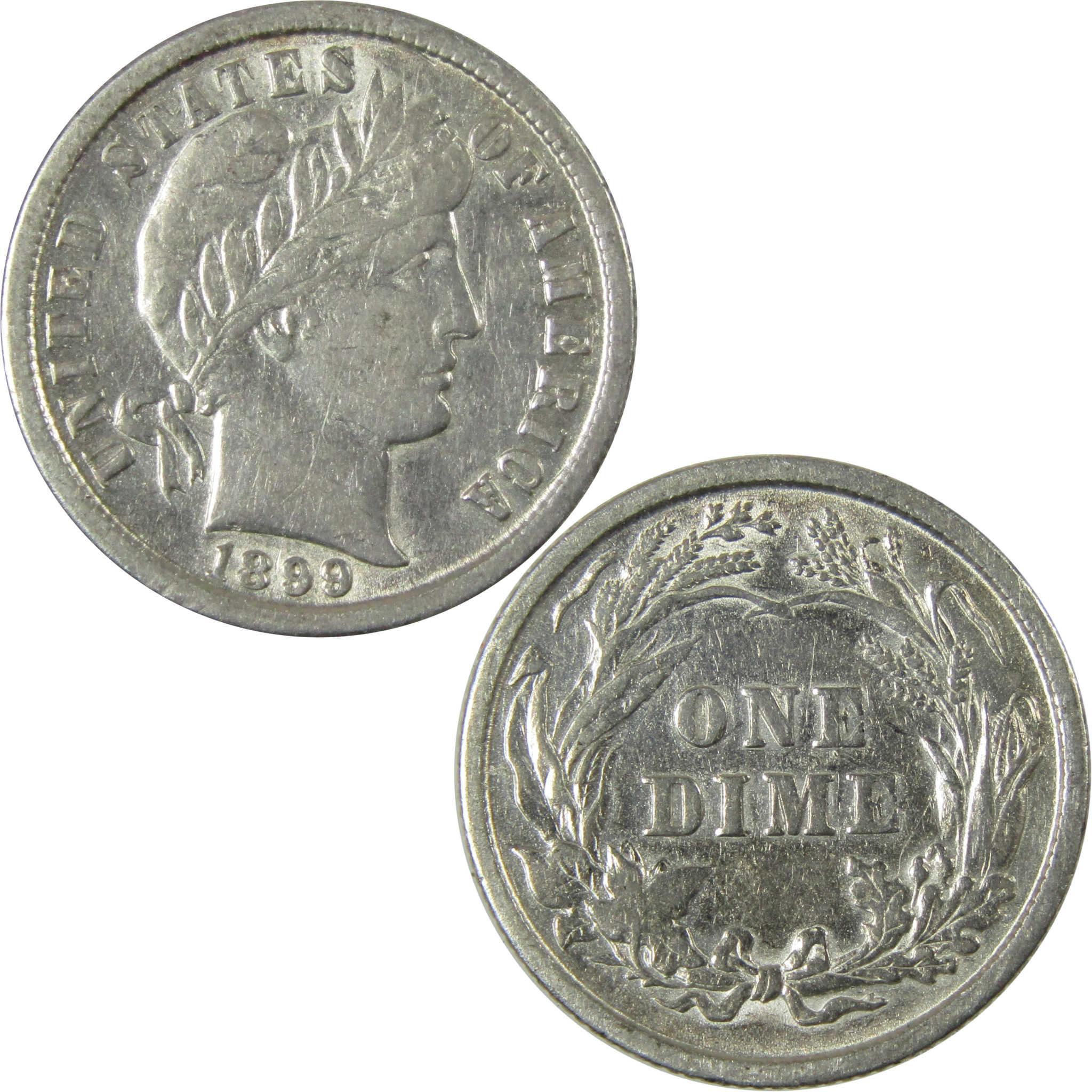 1899 Barber Silver Dime XF EF Extremely Fine Details SKU:CP977