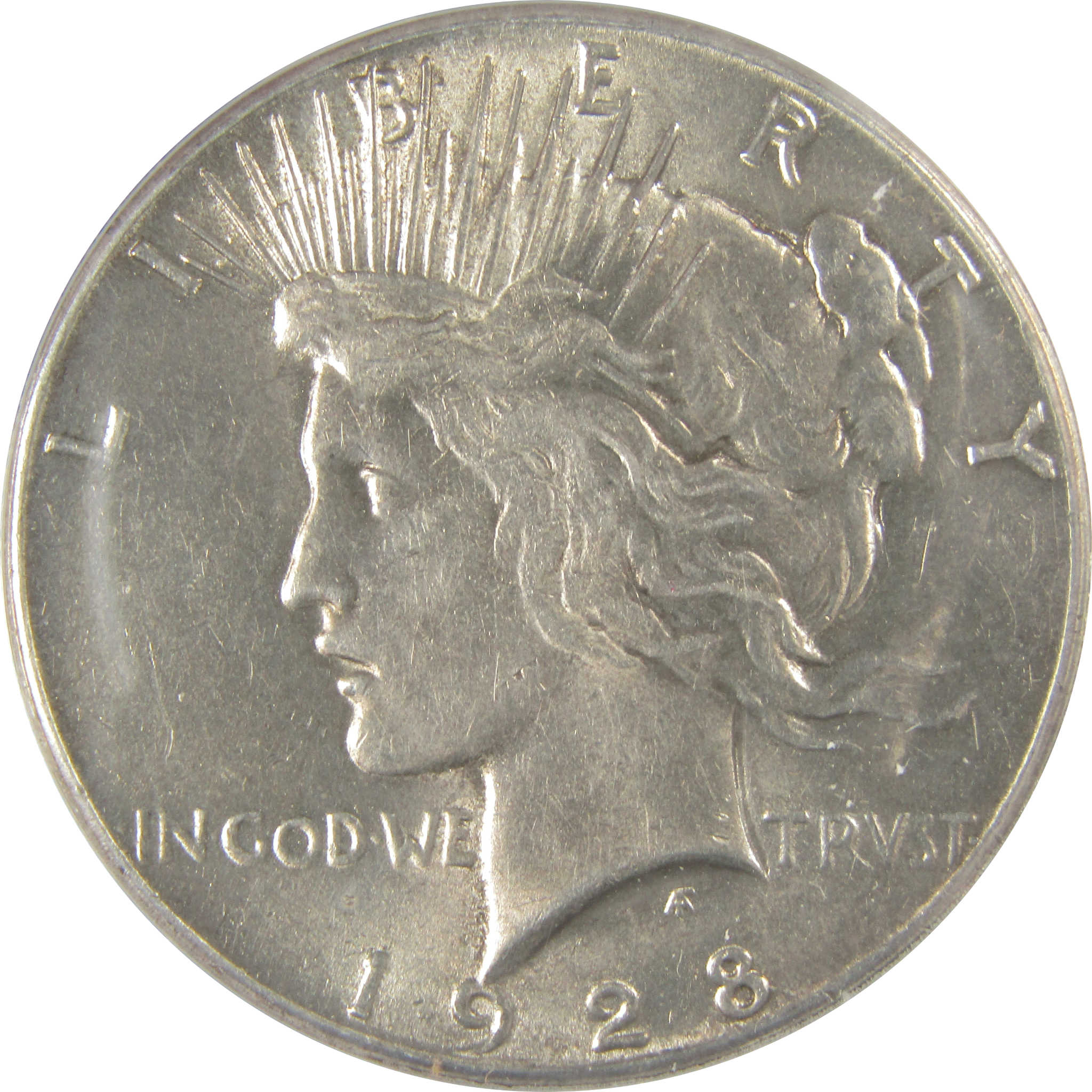 1928 Peace Dollar AU 58 ANACS Silver $1 Coin SKU:I20891