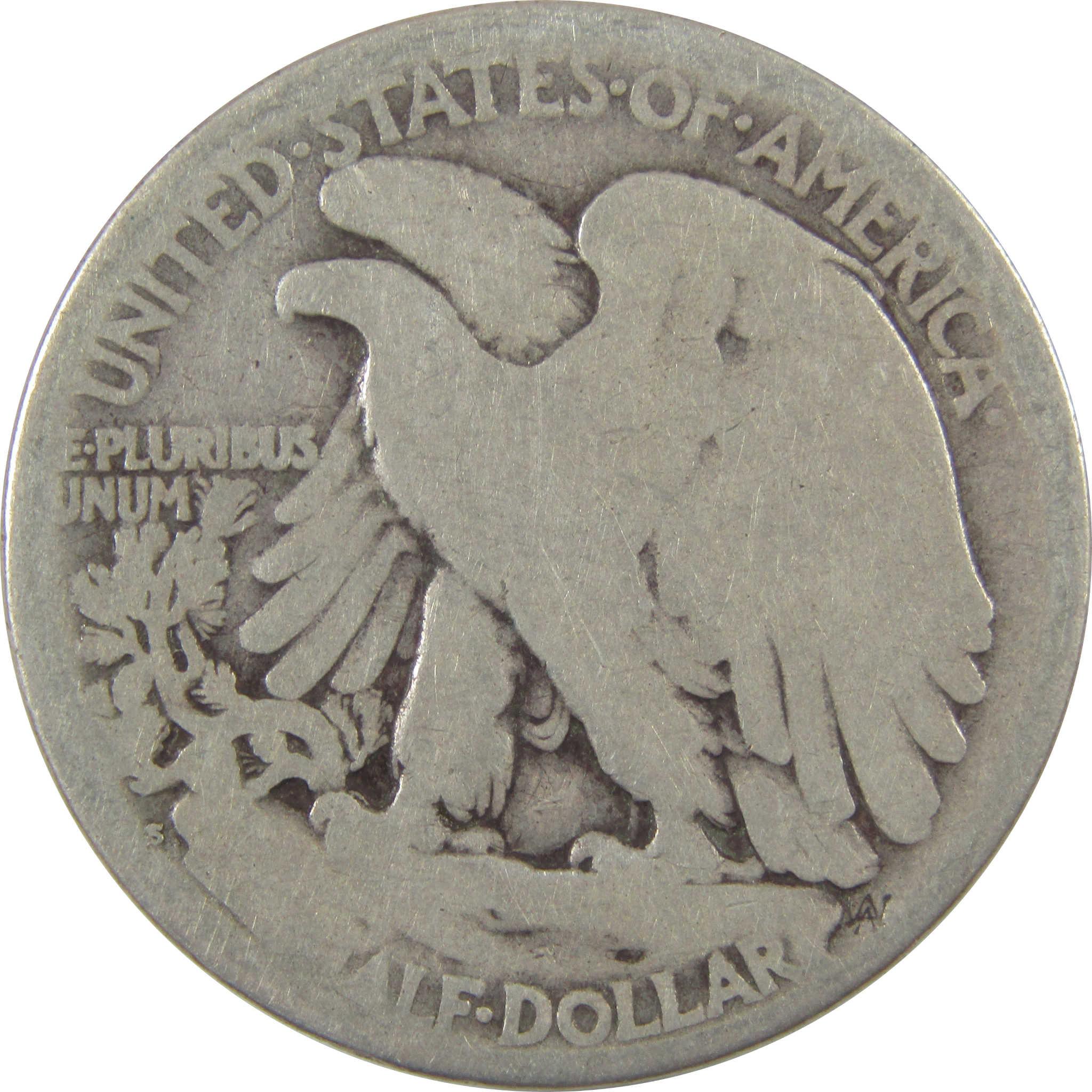 1921 S Liberty Walking Half Dollar G Good Silver 50c Coin SKU:I18825